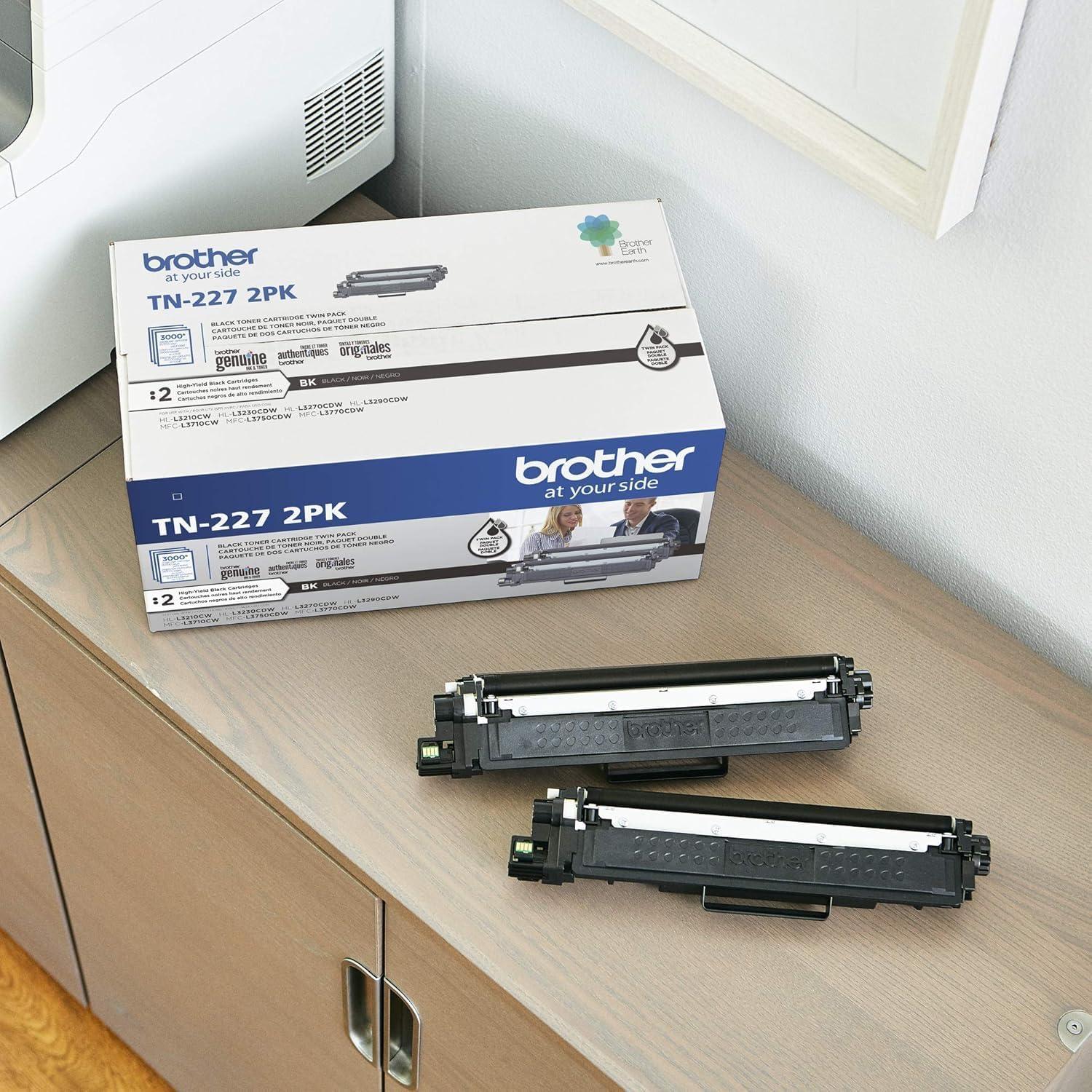 Cartucho de Tóner Negro Brother TN227BK Alto Rendimiento 3000 Páginas