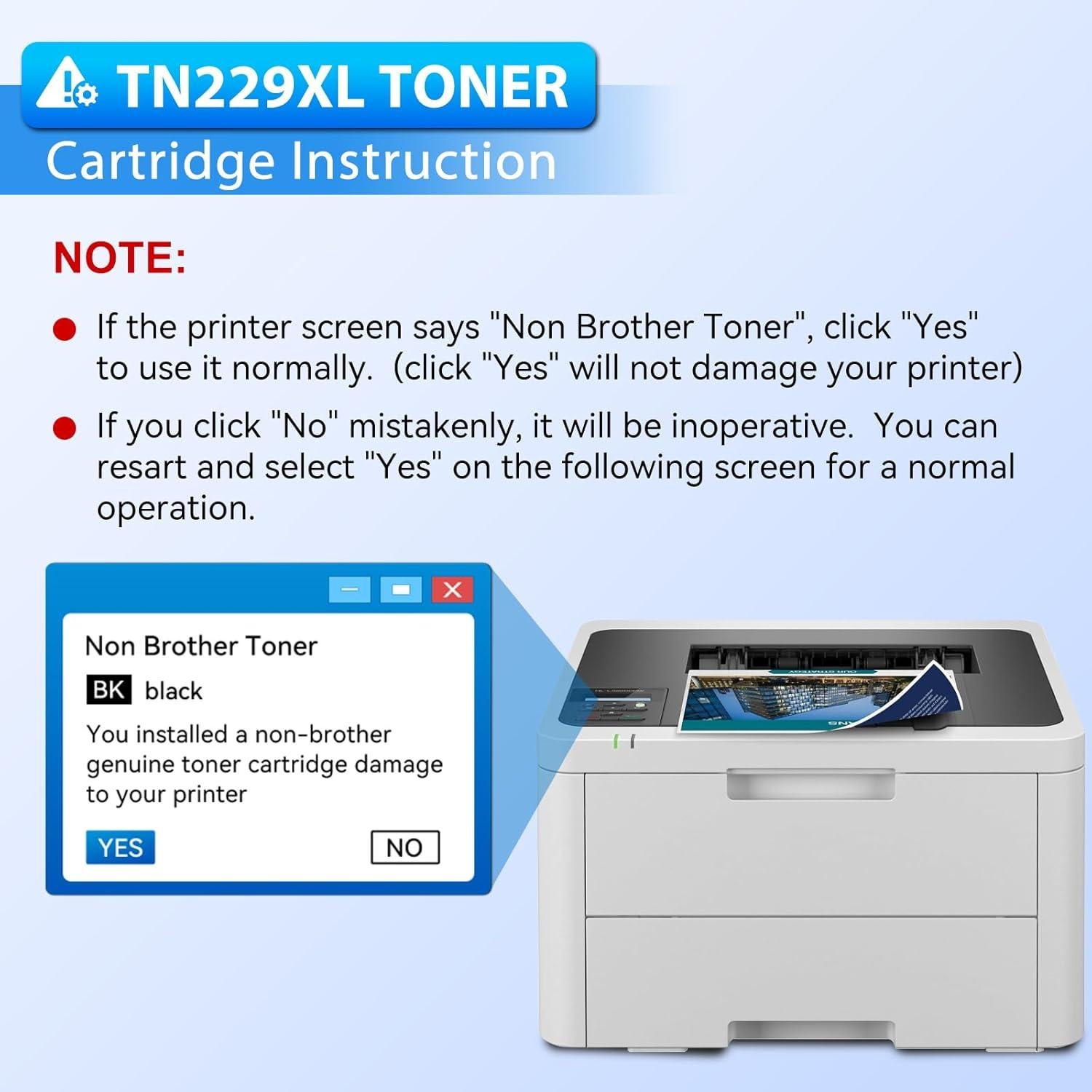 Tóner Compatible ZIPRINT TN229XL 4 Paquete para Brother