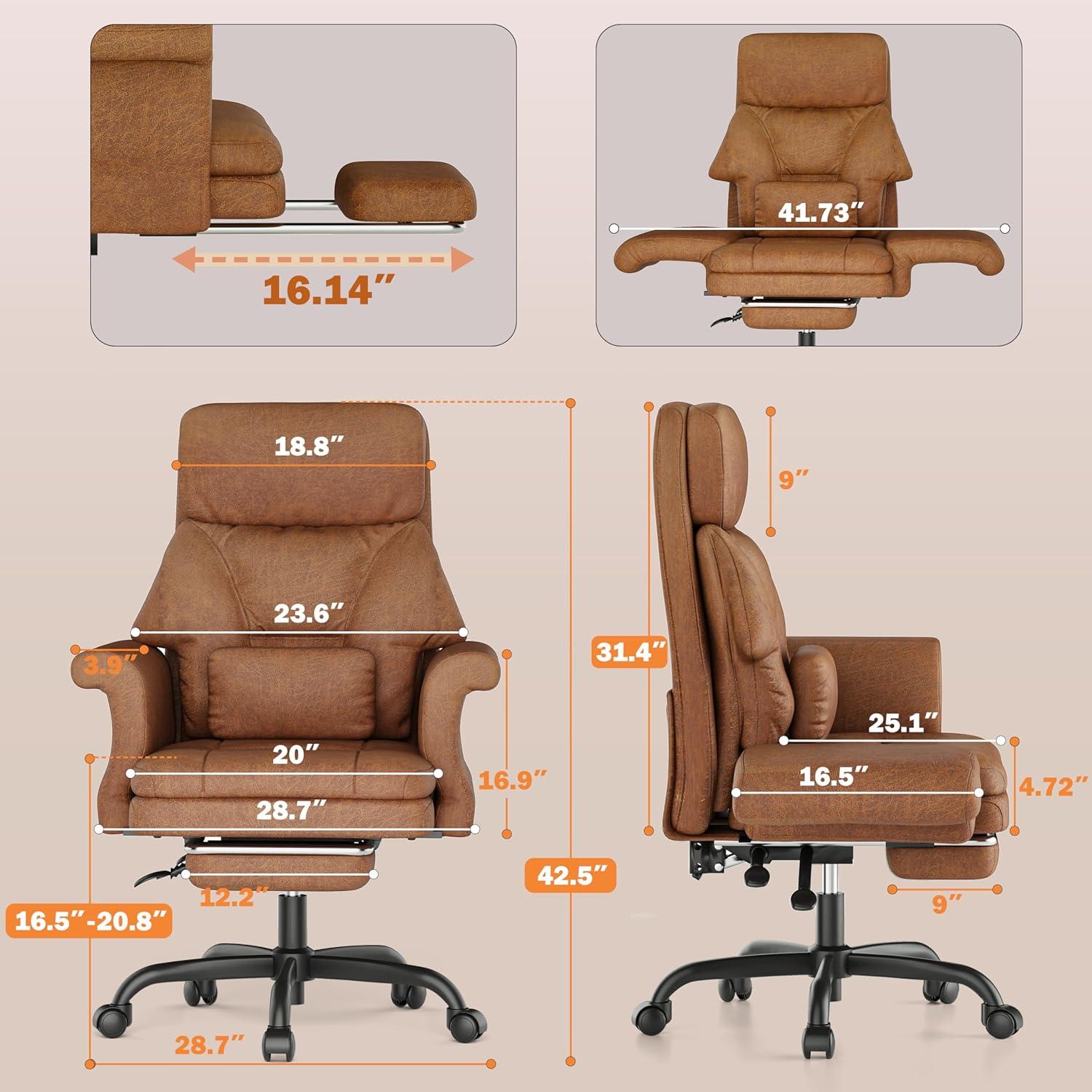 Silla de Oficina ELABEST C39 XL Reclinable Ergonomica