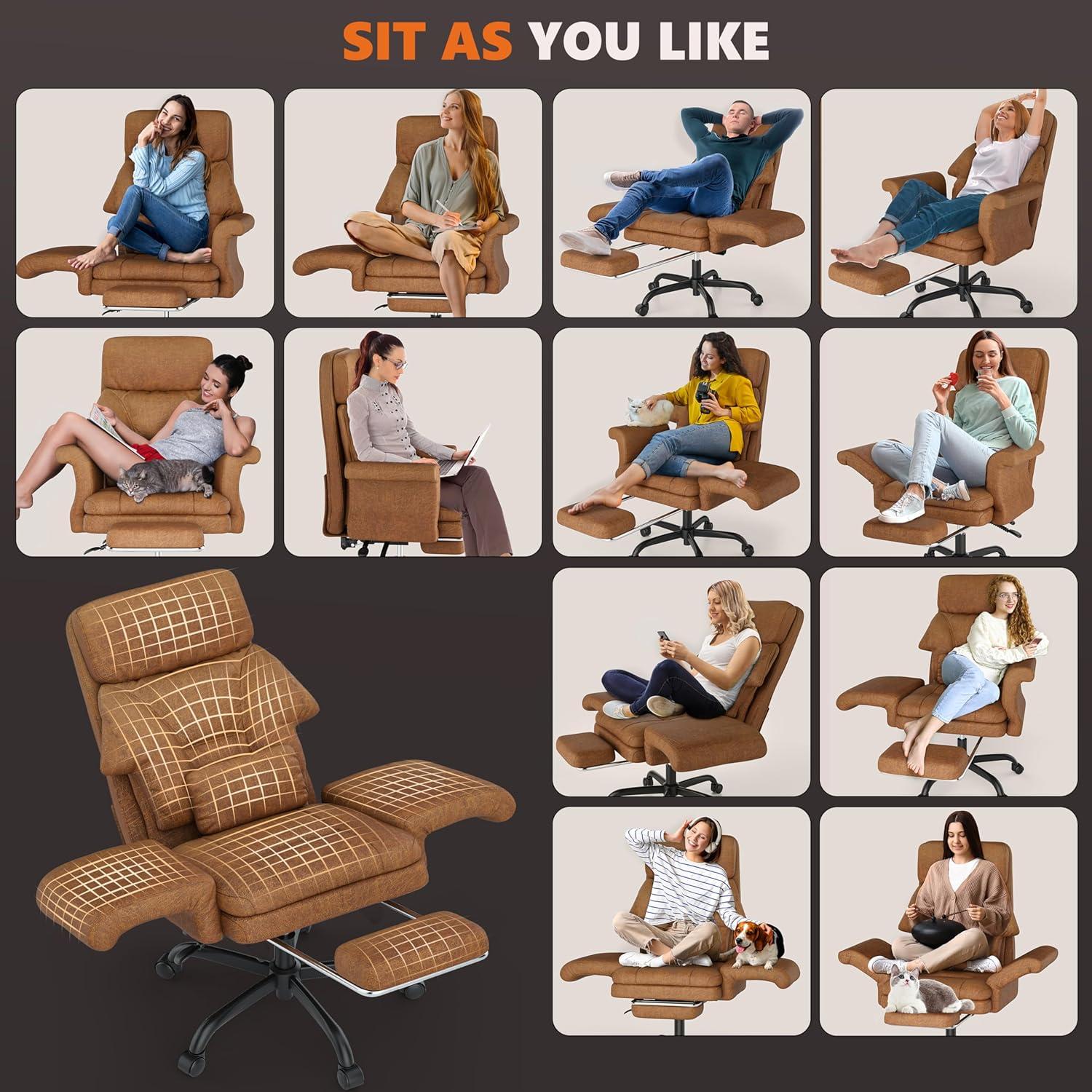 Silla de Oficina ELABEST C39 XL Reclinable Ergonomica