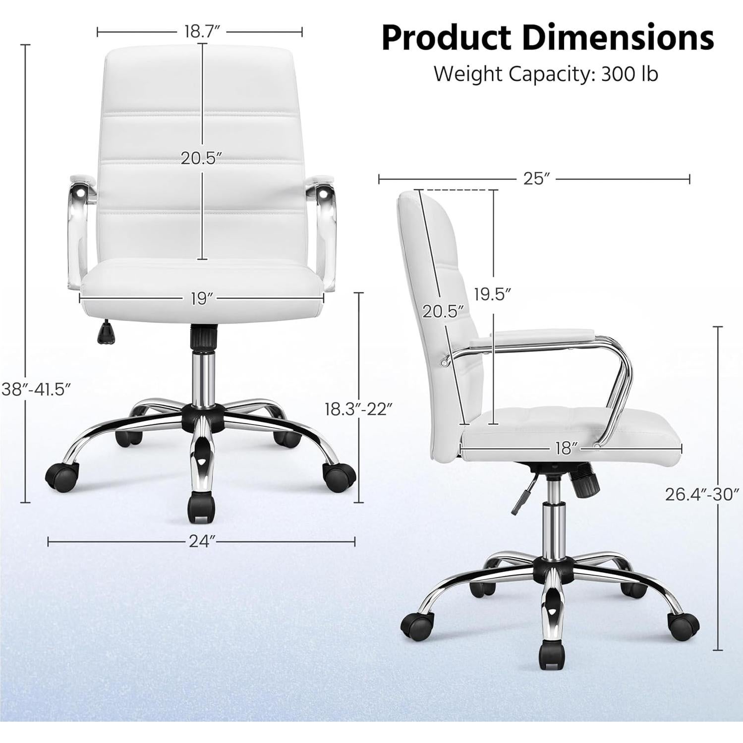 Silla de Oficina Yaheetech Ergonómica Ajustable Blanco