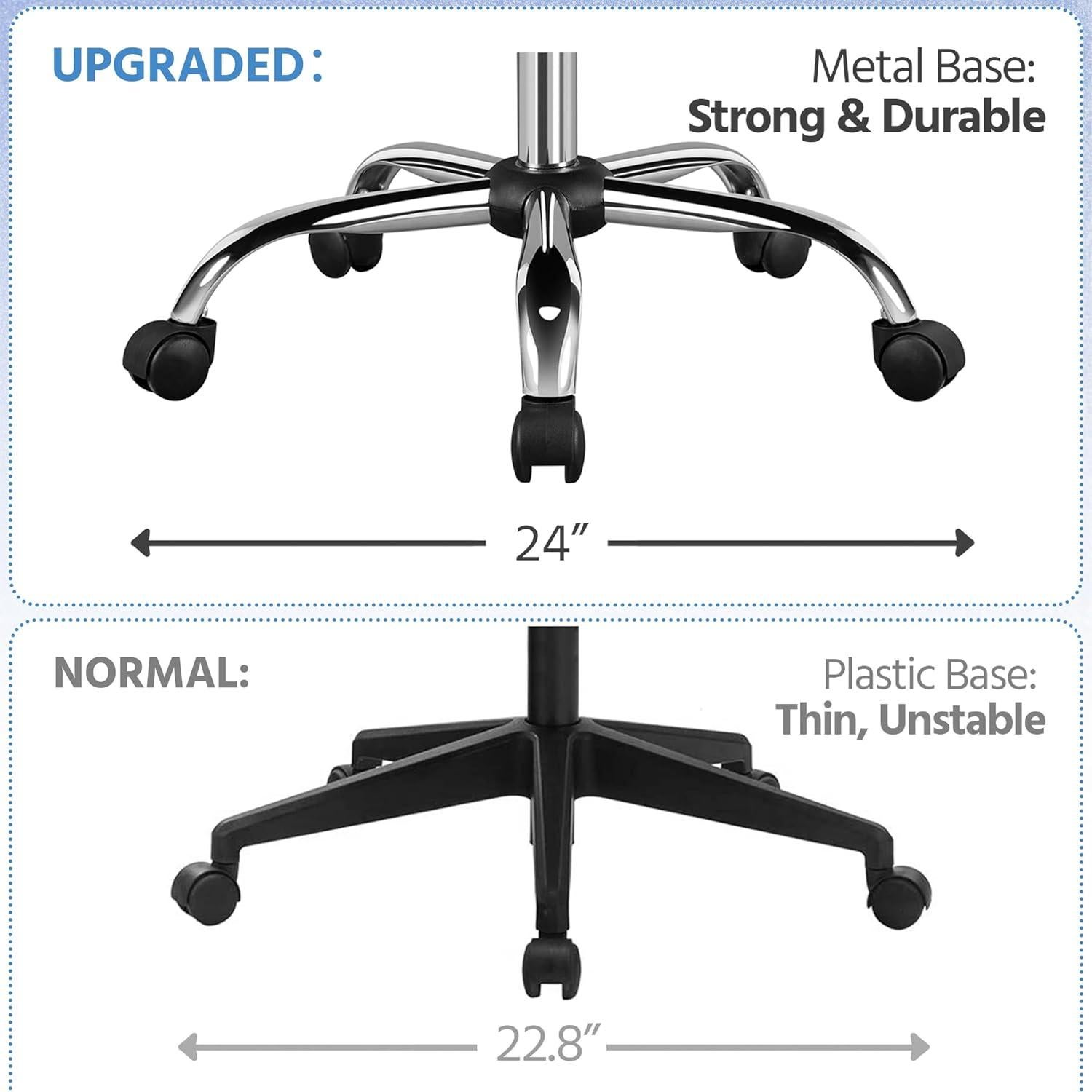 Silla de Oficina Yaheetech Ergonómica Ajustable Blanco