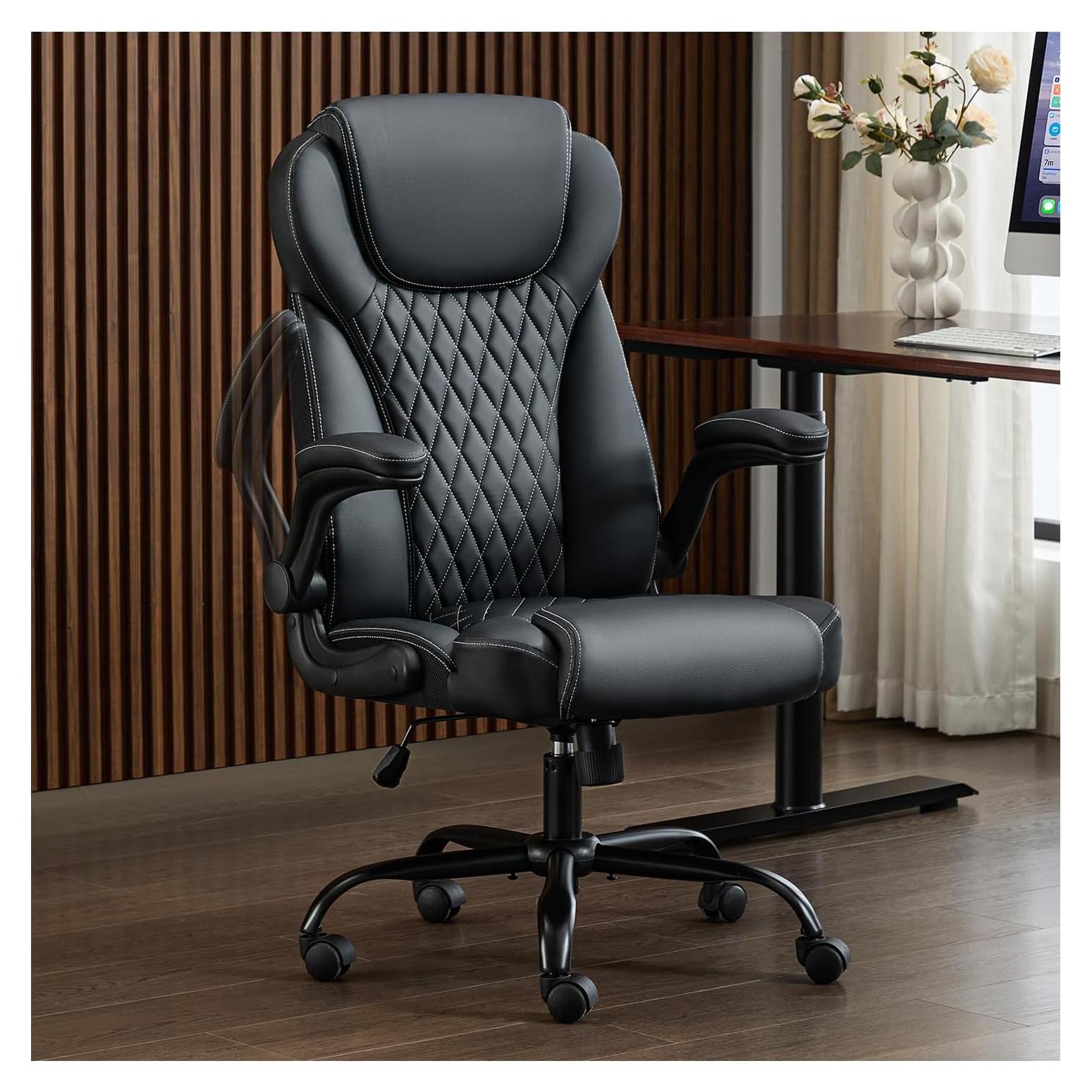 Silla de Oficina Ergonómica amseatec 5067-H Negra con Soporte Lumbar