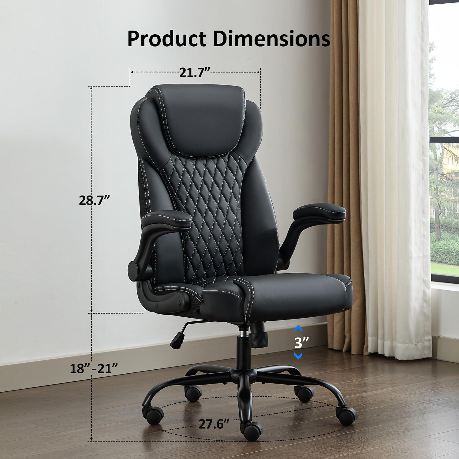 Silla de Oficina Ergonómica amseatec 5067-H Negra con Soporte Lumbar