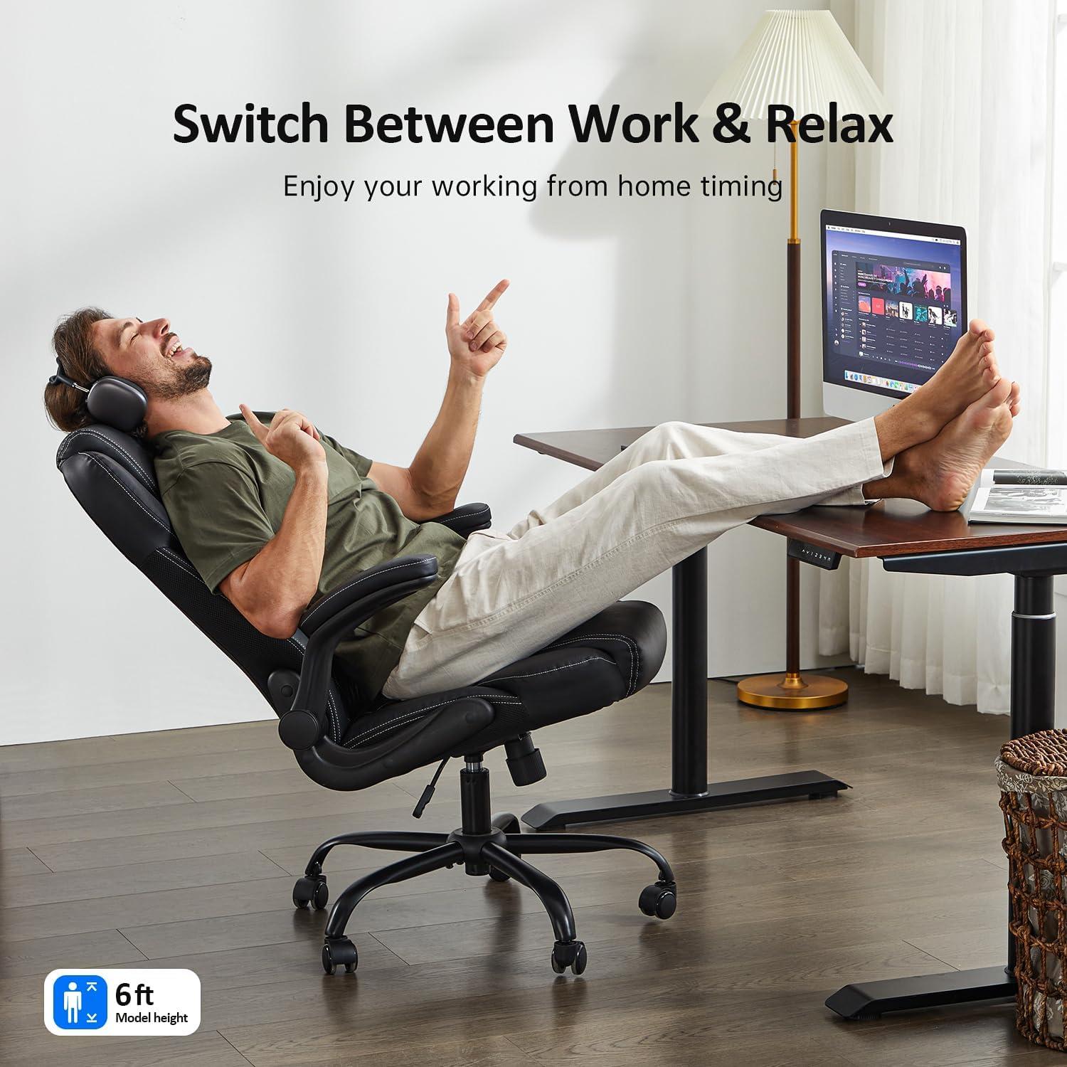 Silla de Oficina Ergonómica amseatec 5067-H Negra con Soporte Lumbar