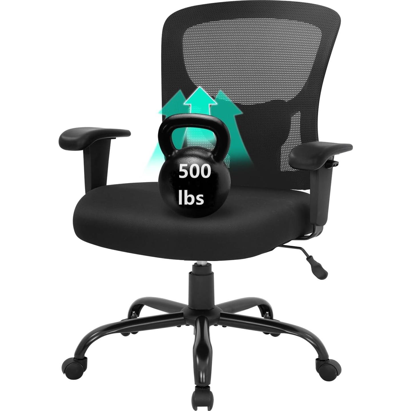 Silla de Oficina Ergonómica BestOffice 500lbs Negra