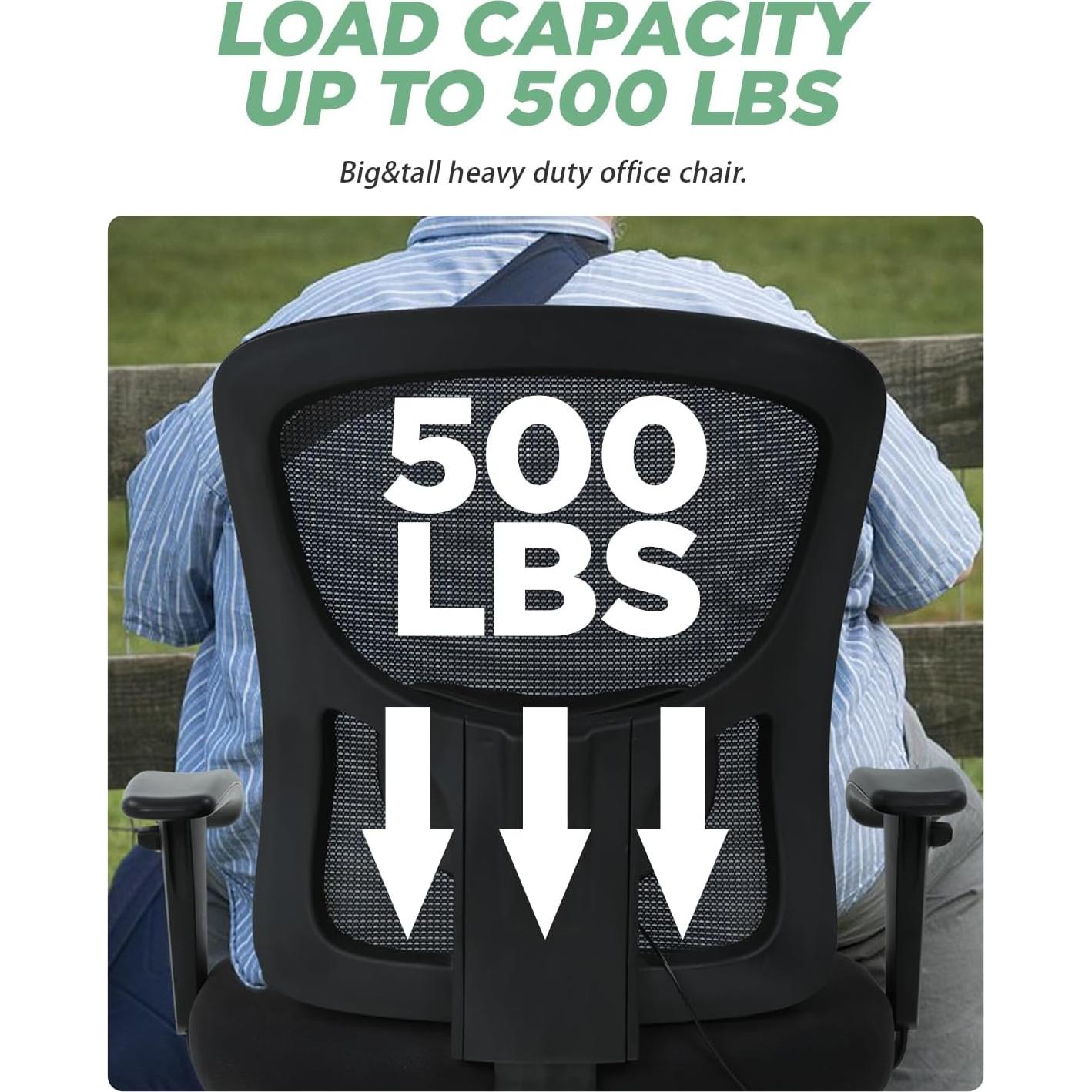 Silla de Oficina Ergonómica BestOffice 500lbs Negra