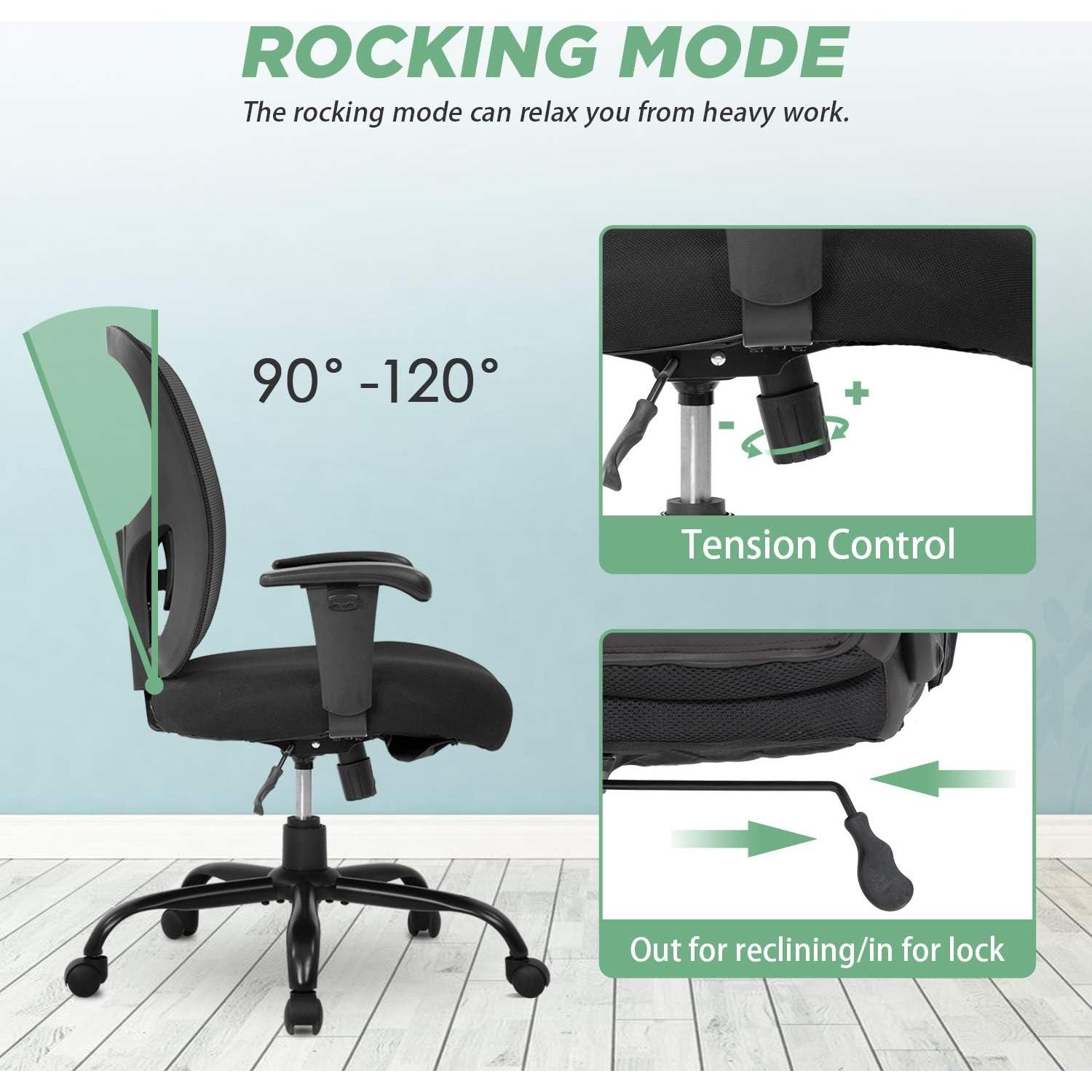 Silla de Oficina Ergonómica BestOffice 500lbs Negra
