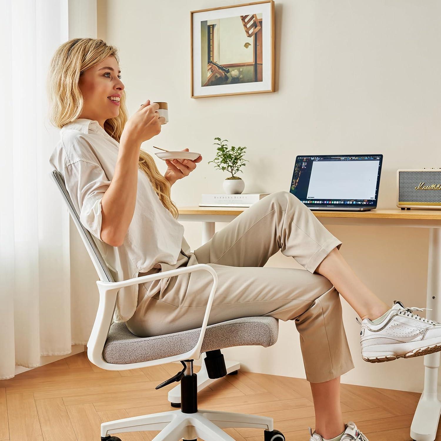 Silla de Oficina Ergonómica Msdizuo Gris con Respaldo de Malla