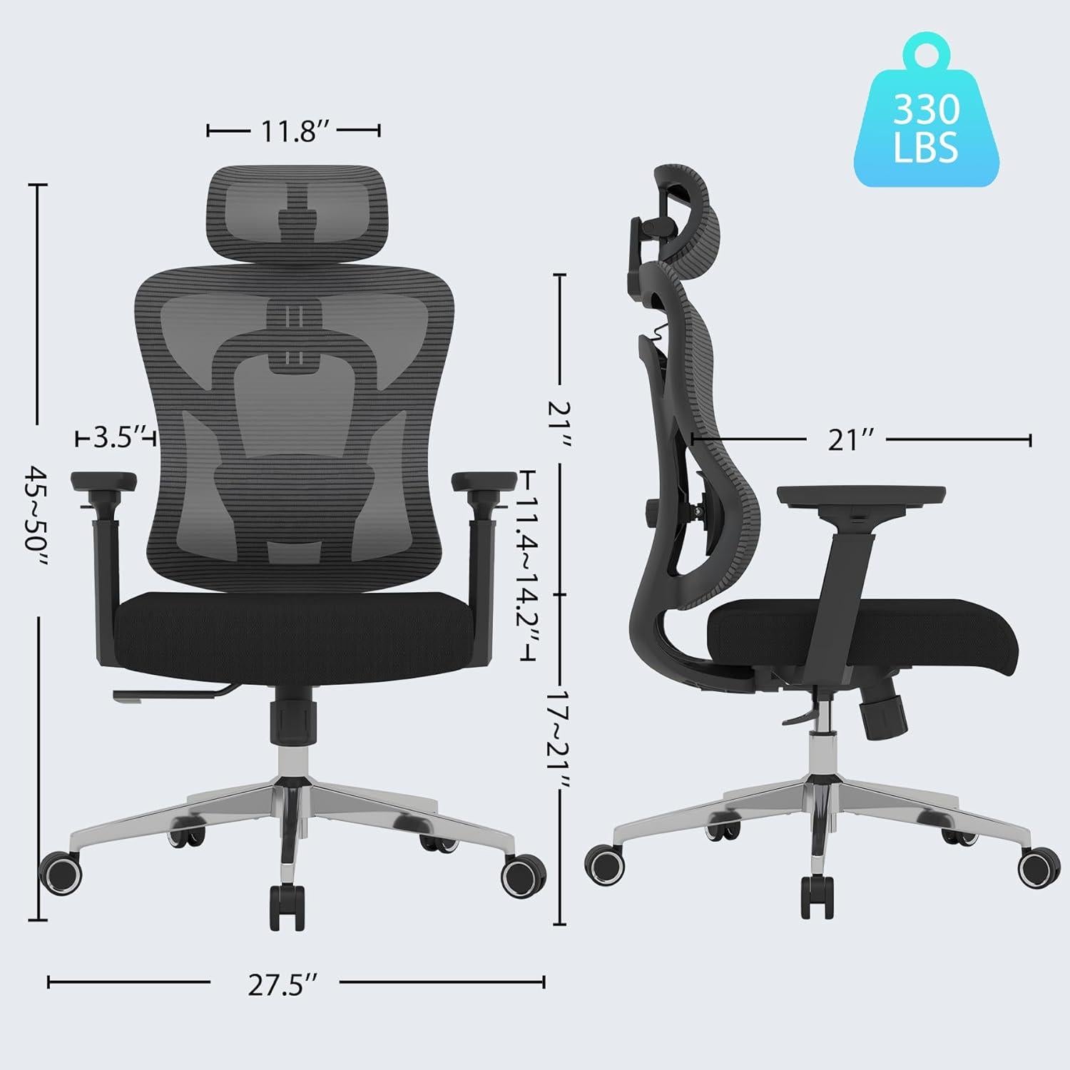 Silla de Oficina Ergonómica Logicfox Ultra con Reposacabezas Ajustable