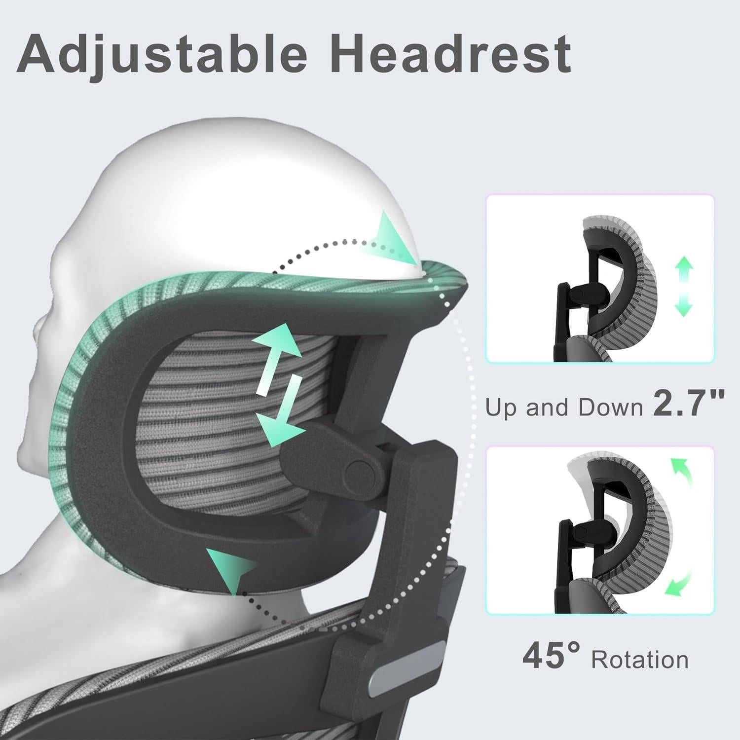 Silla de Oficina Ergonómica Logicfox Ultra con Reposacabezas Ajustable