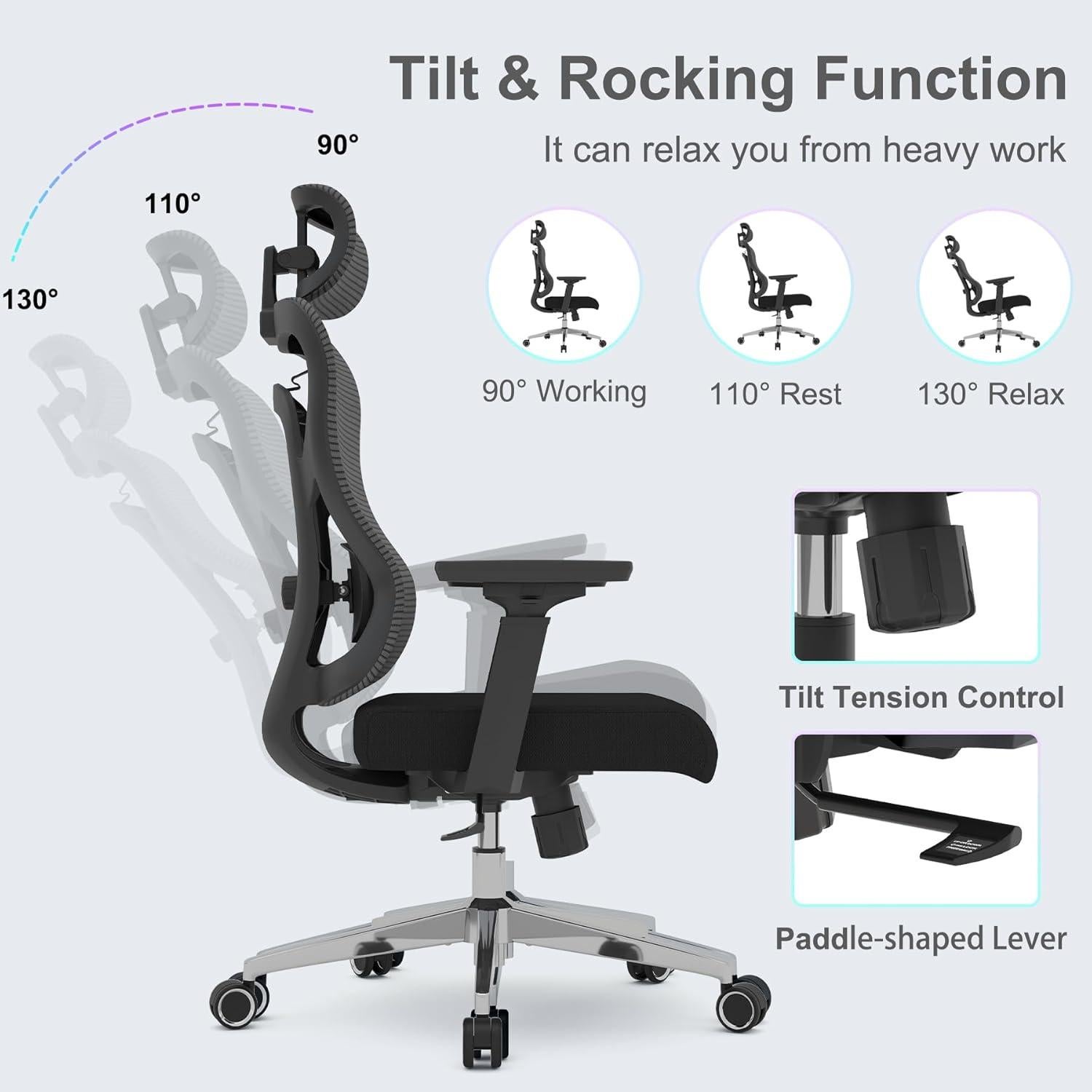 Silla de Oficina Ergonómica Logicfox Ultra con Reposacabezas Ajustable