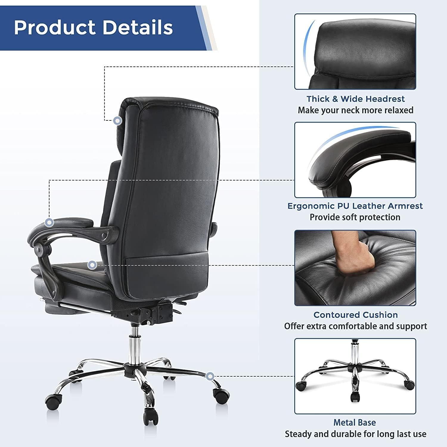 Silla de Oficina Ejecutiva DUMOS Reclinable con Descansabrazos