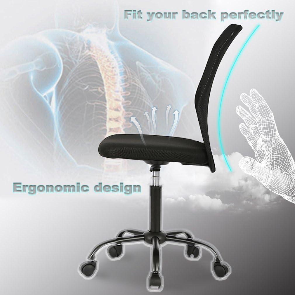 Silla de Oficina Ergonómica BestOffice Malla Sin Brazos Negro
