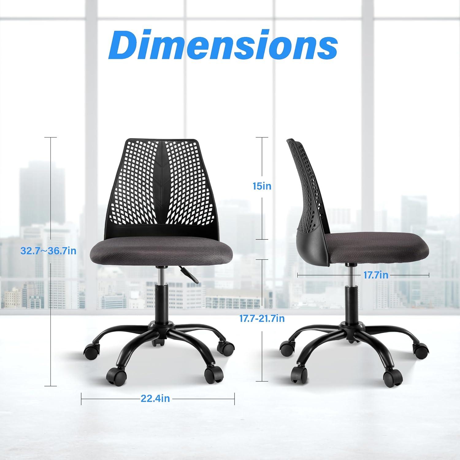 Silla de Oficina Ergonómica YSSOA Ajustable con Ruedas, Negro y Gris