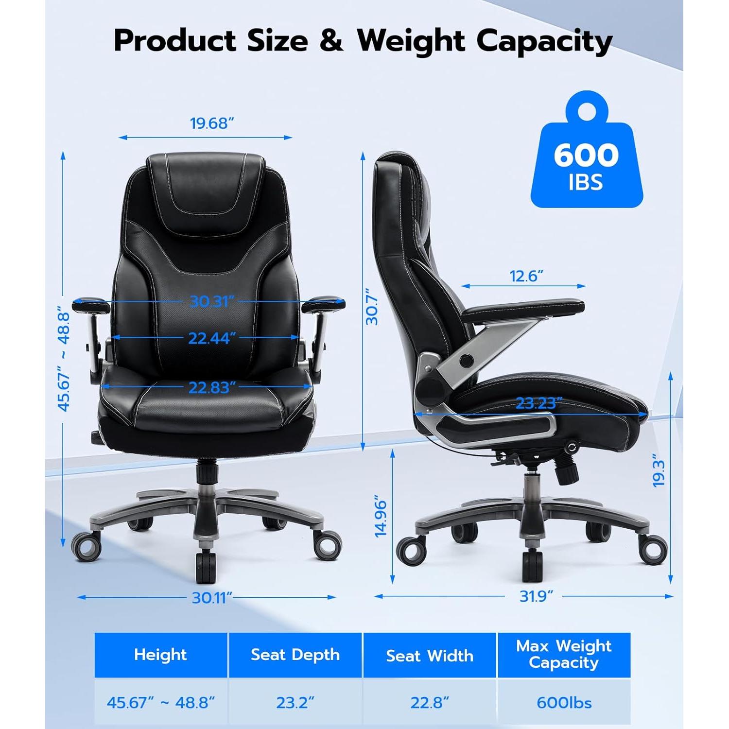 Silla de Oficina Ergonómica VizysxlCorp 2041 Alta 272 kg