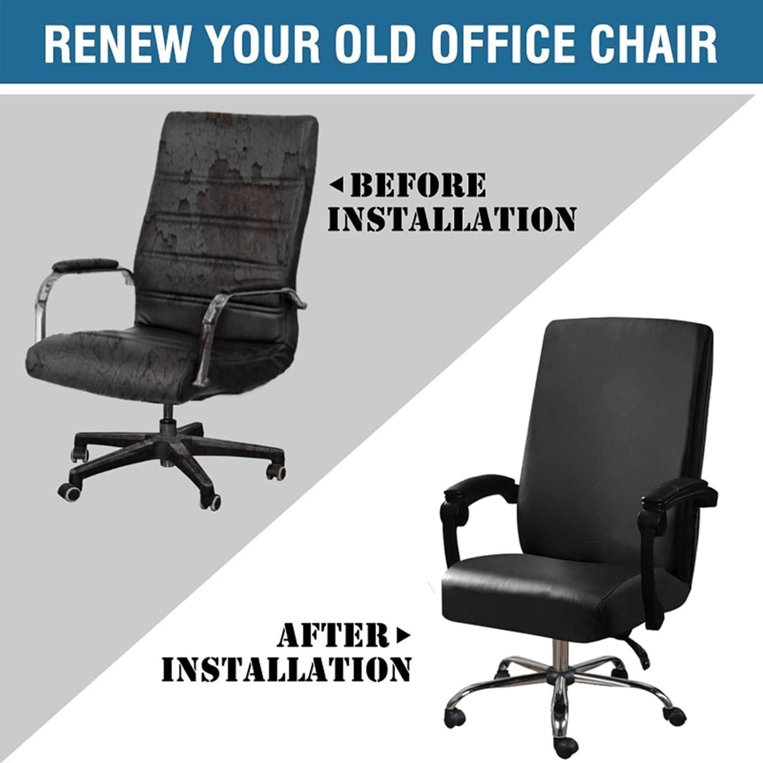 Funda de Silla de Oficina Shukii Grande Impermeable Negra