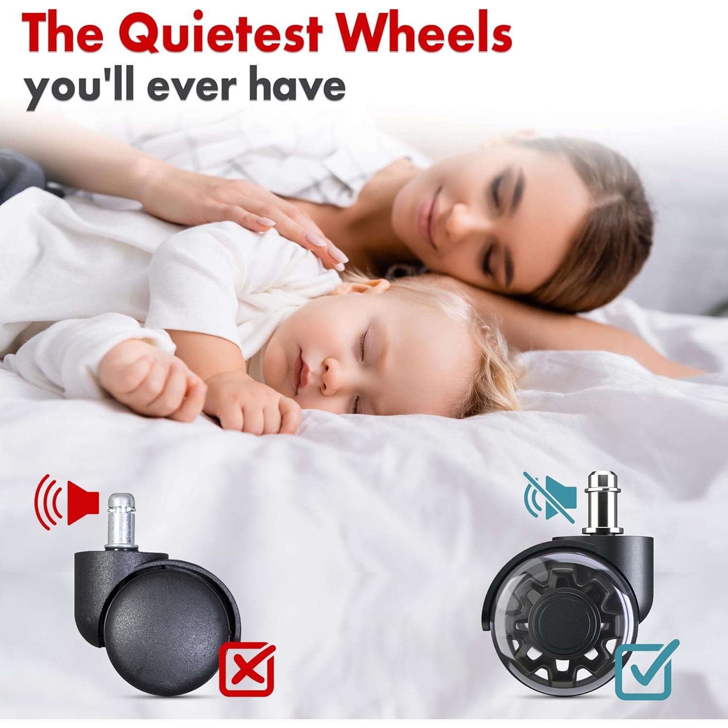 Juego de Ruedas de Reemplazo Seddox para Sillas de Oficina 5 Unidades