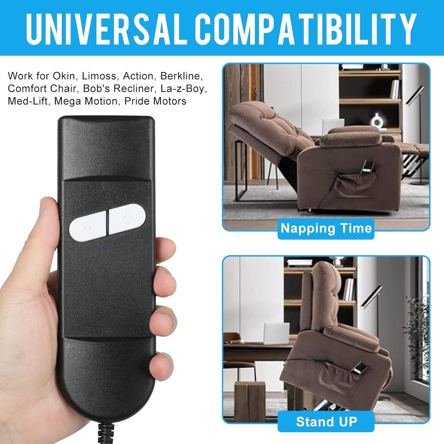 Control Remoto Silla Elevadora Enmja 2 Botones 5 Pines Negro