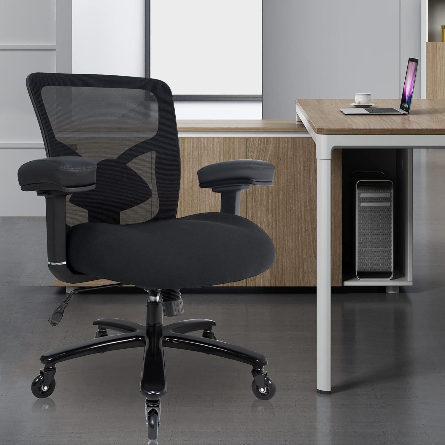 Silla de Oficina Ergonómica Coolka Negra 500lbs Ajustable