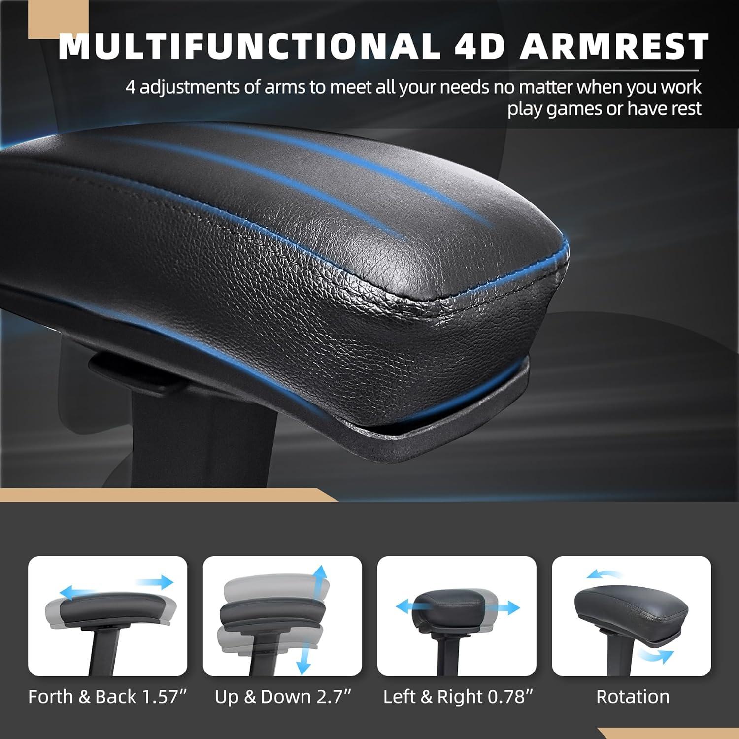 Silla de Oficina Ergonómica Coolka Negra 500lbs Ajustable