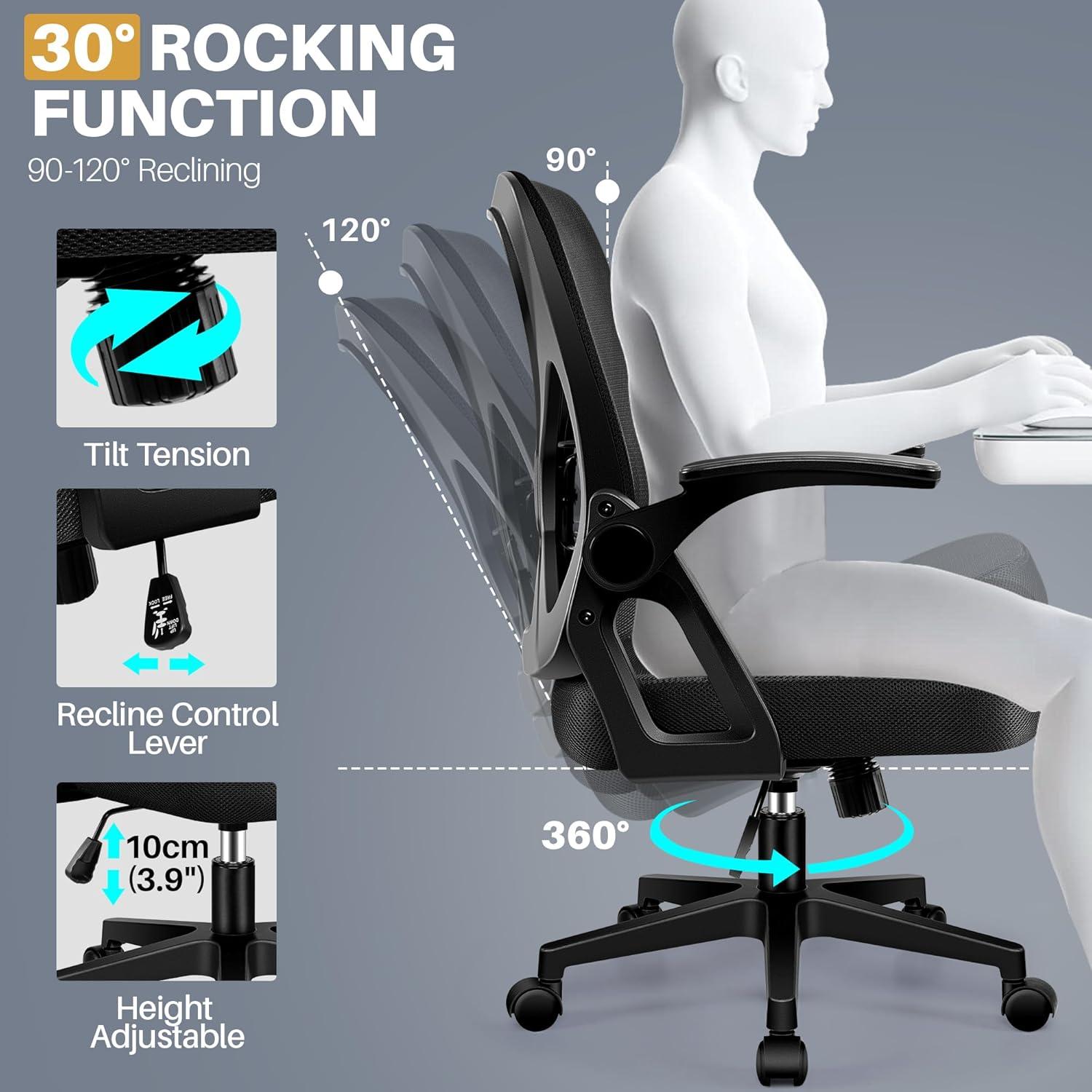 Silla de Oficina Ergonómica FelixKing Negra con Soporte Lumbar