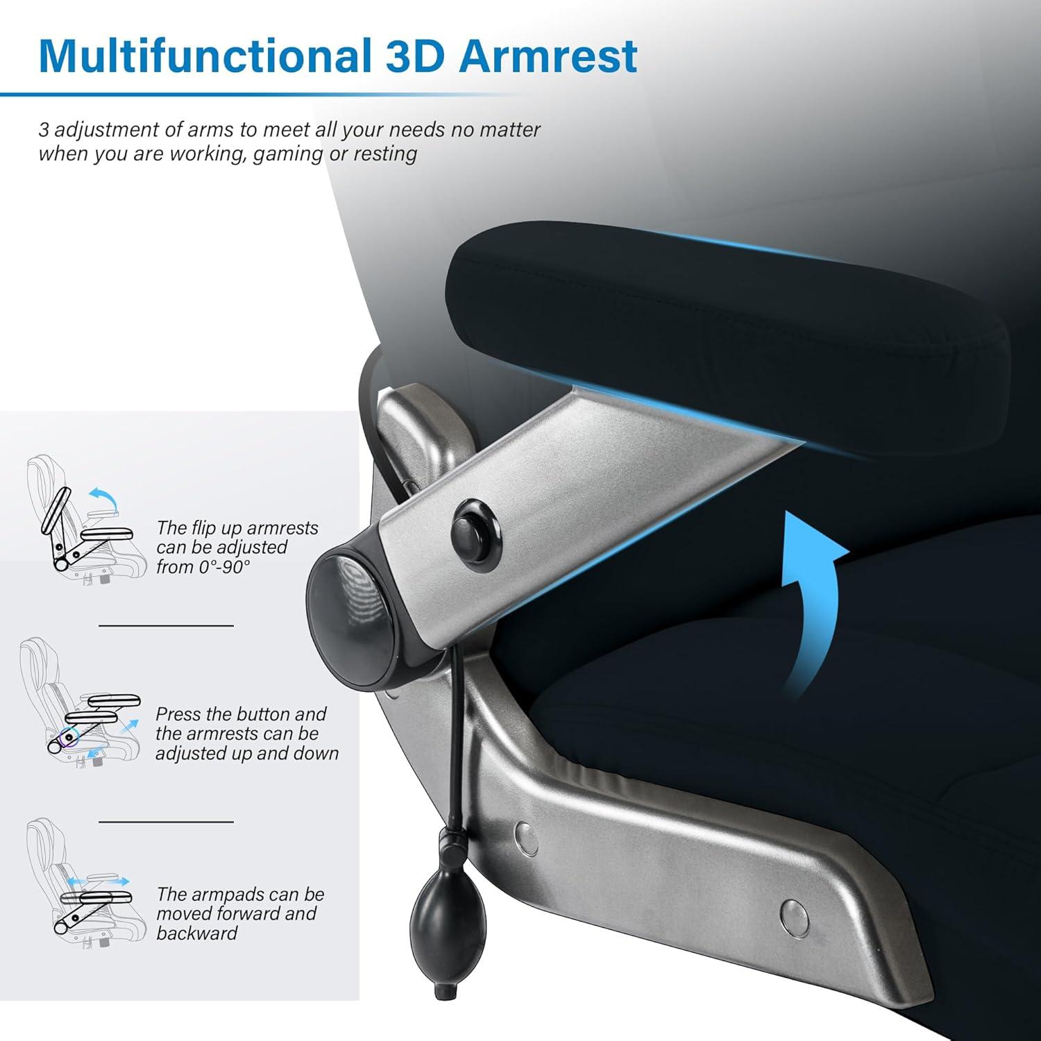 Silla de Oficina Grande OPOWING 700lbs Soporte Lumbar Ajustable