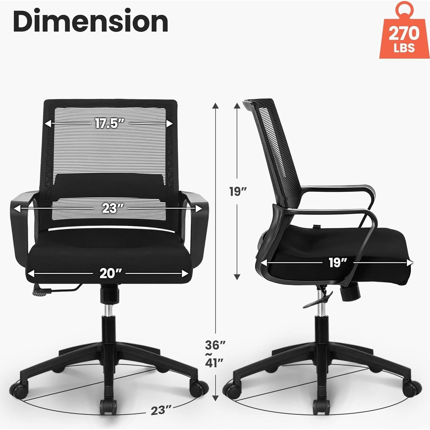 Silla de Escritorio Ergonómica SILLA NEO Malla Negra Ajustable