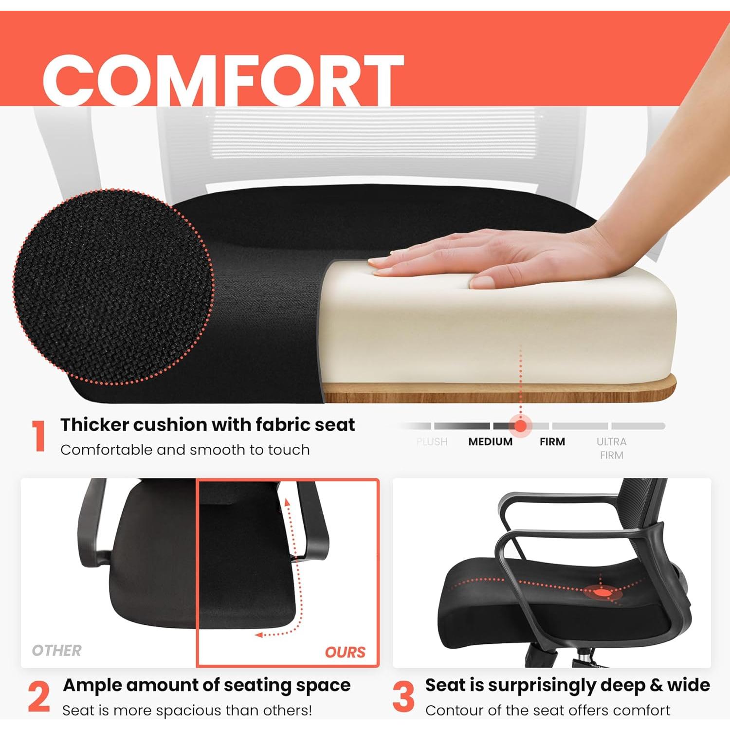 Silla de Escritorio Ergonómica SILLA NEO Malla Negra Ajustable