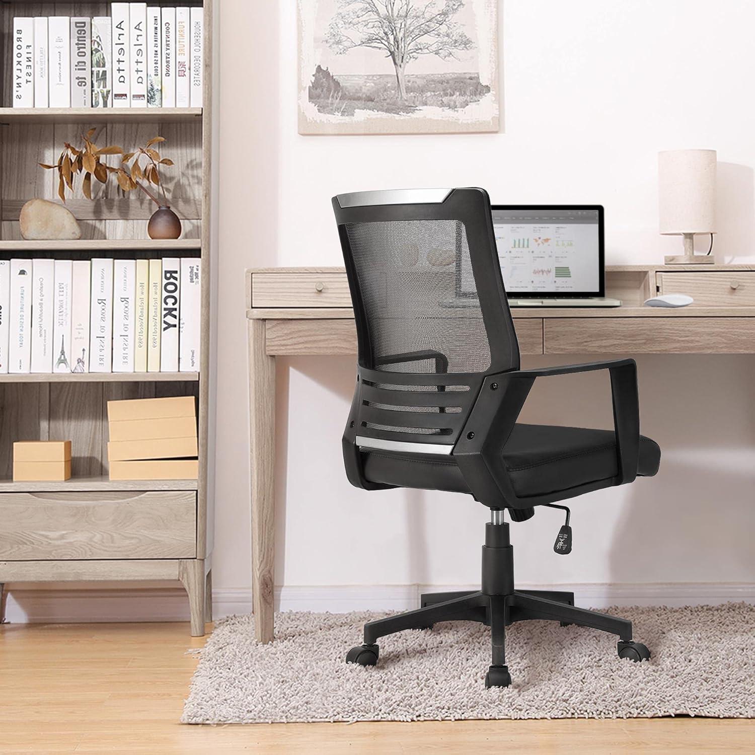 Silla de Oficina Ergonómica Yaheetech Ajustable con Soporte Lumbar