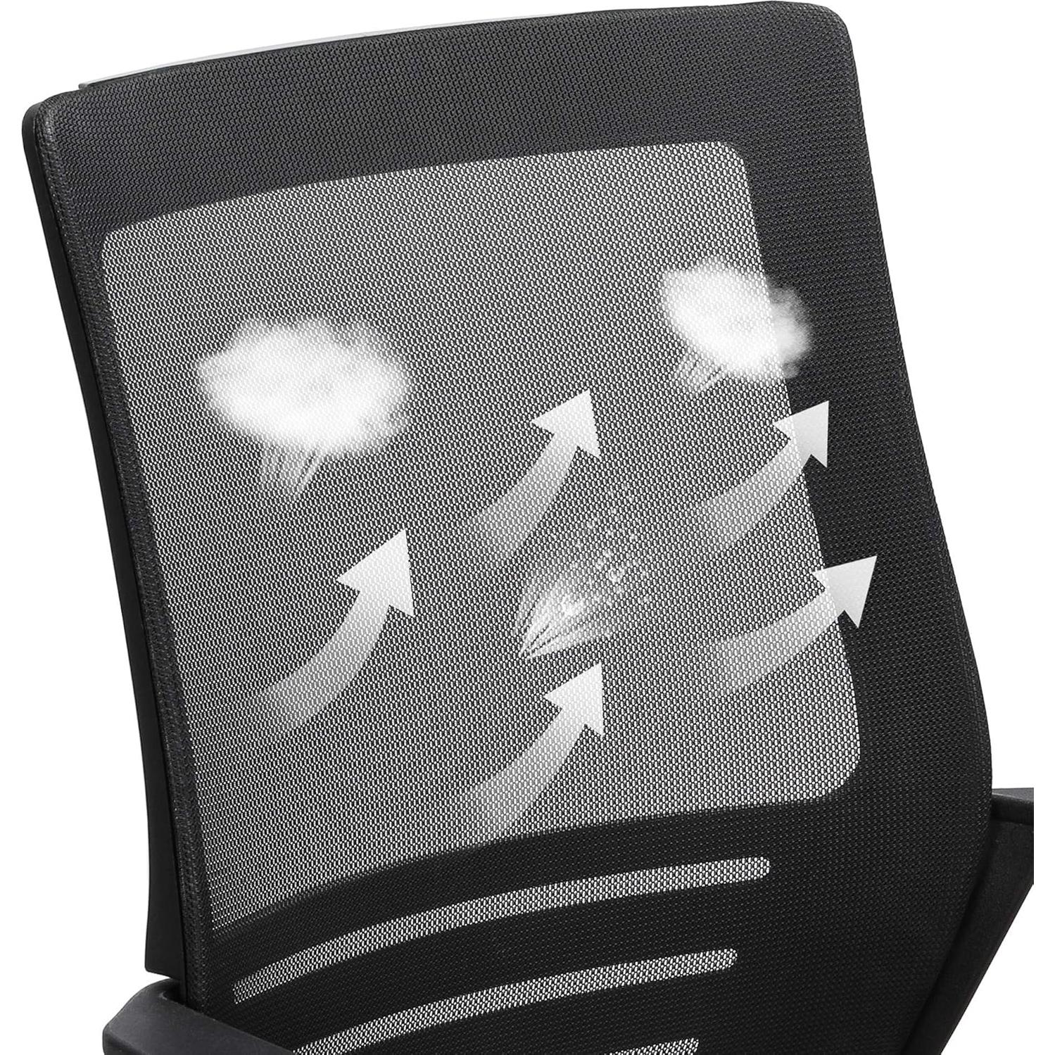 Silla de Oficina Ergonómica Yaheetech Ajustable con Soporte Lumbar