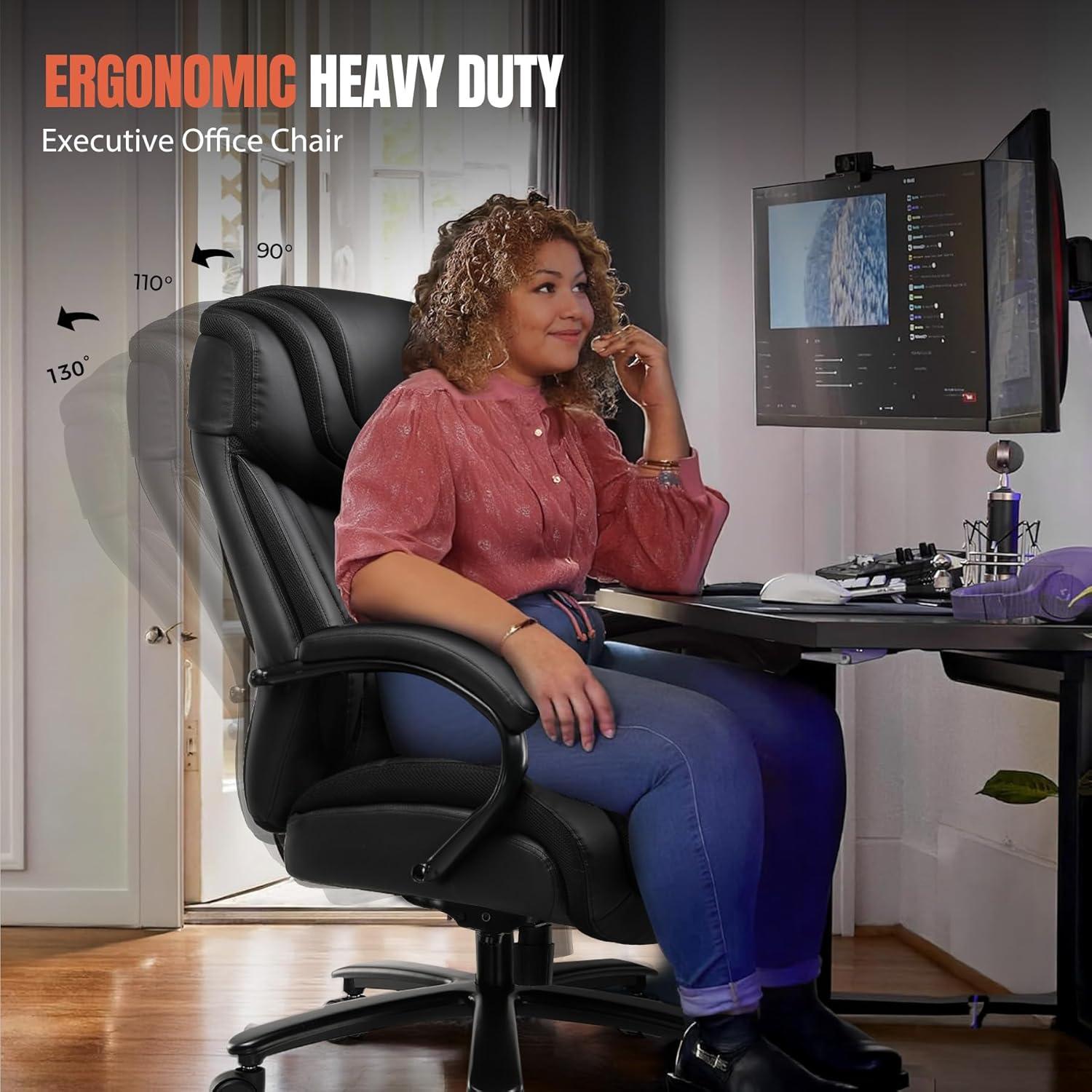 Silla de Oficina Ergonómica COMHOMA CH533 Negra 295 kg