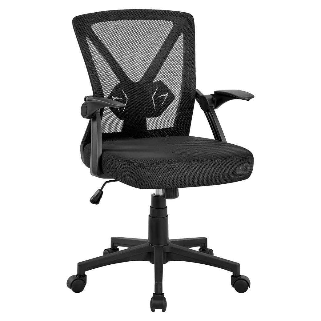 Silla de Oficina Yaheetech Ergonómica Ajustable Negro