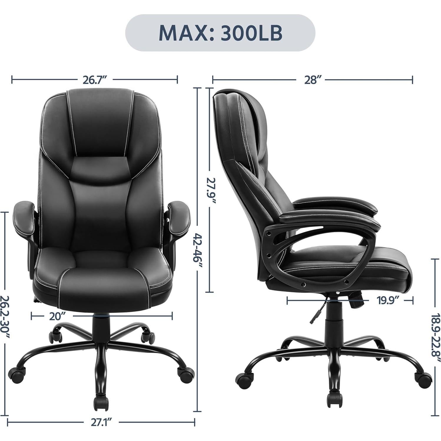 Silla Ejecutiva Ergonómica Yaheetech Alta Respaldo Negra