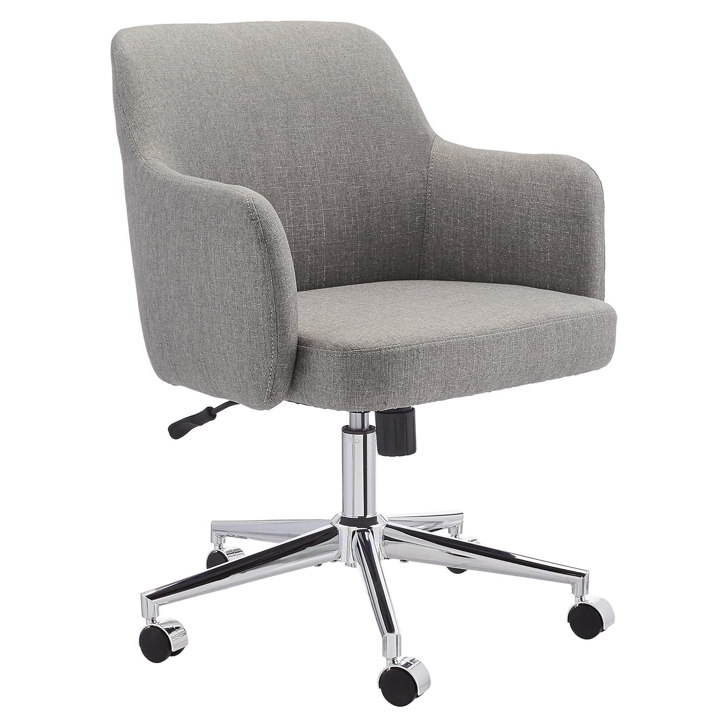 Silla de Oficina Amazon Basics Ajustable con Ruedas Gris Claro
