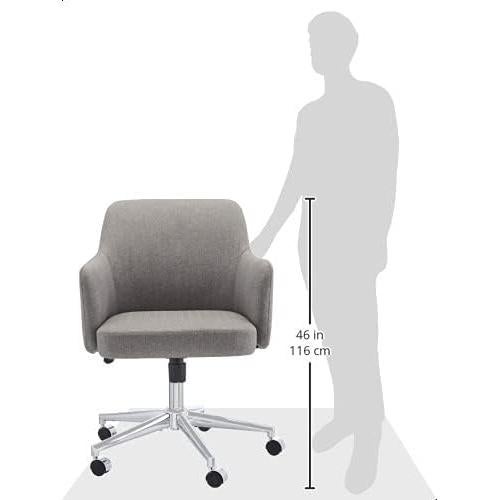 Silla de Oficina Amazon Basics Ajustable con Ruedas Gris Claro