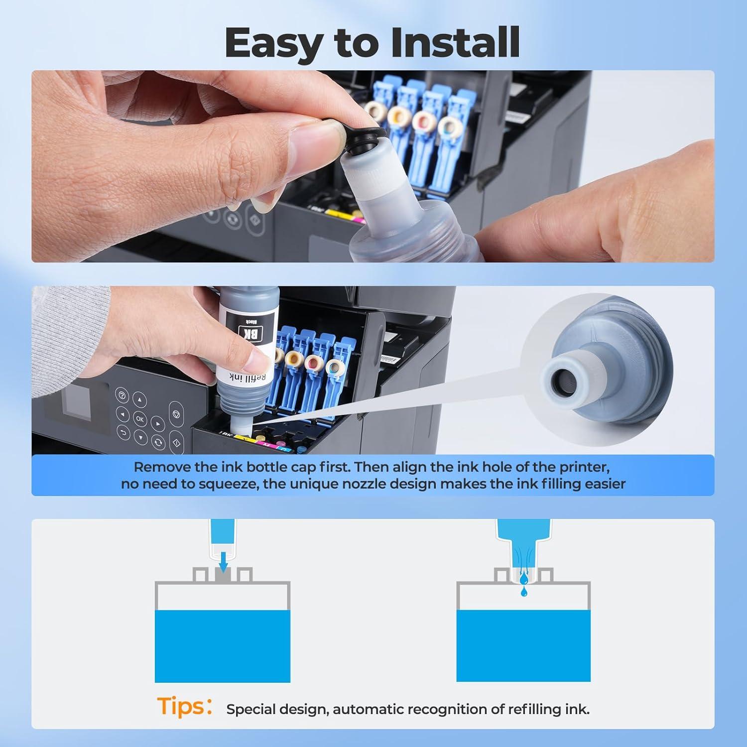 Botellas de Recarga de Tinta 542 Topcolor para Impresoras ET-5150/ET-5170