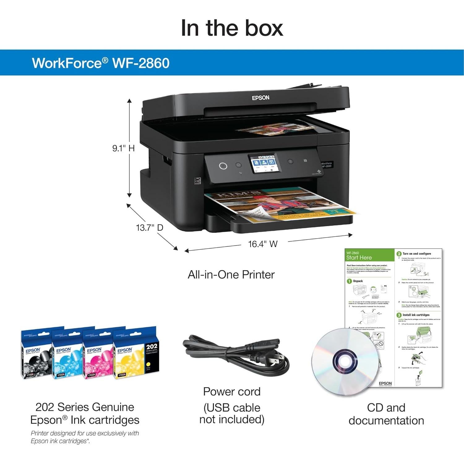 Impresora Todo-en-Uno Inalámbrica Epson WF-2860 6.4kg