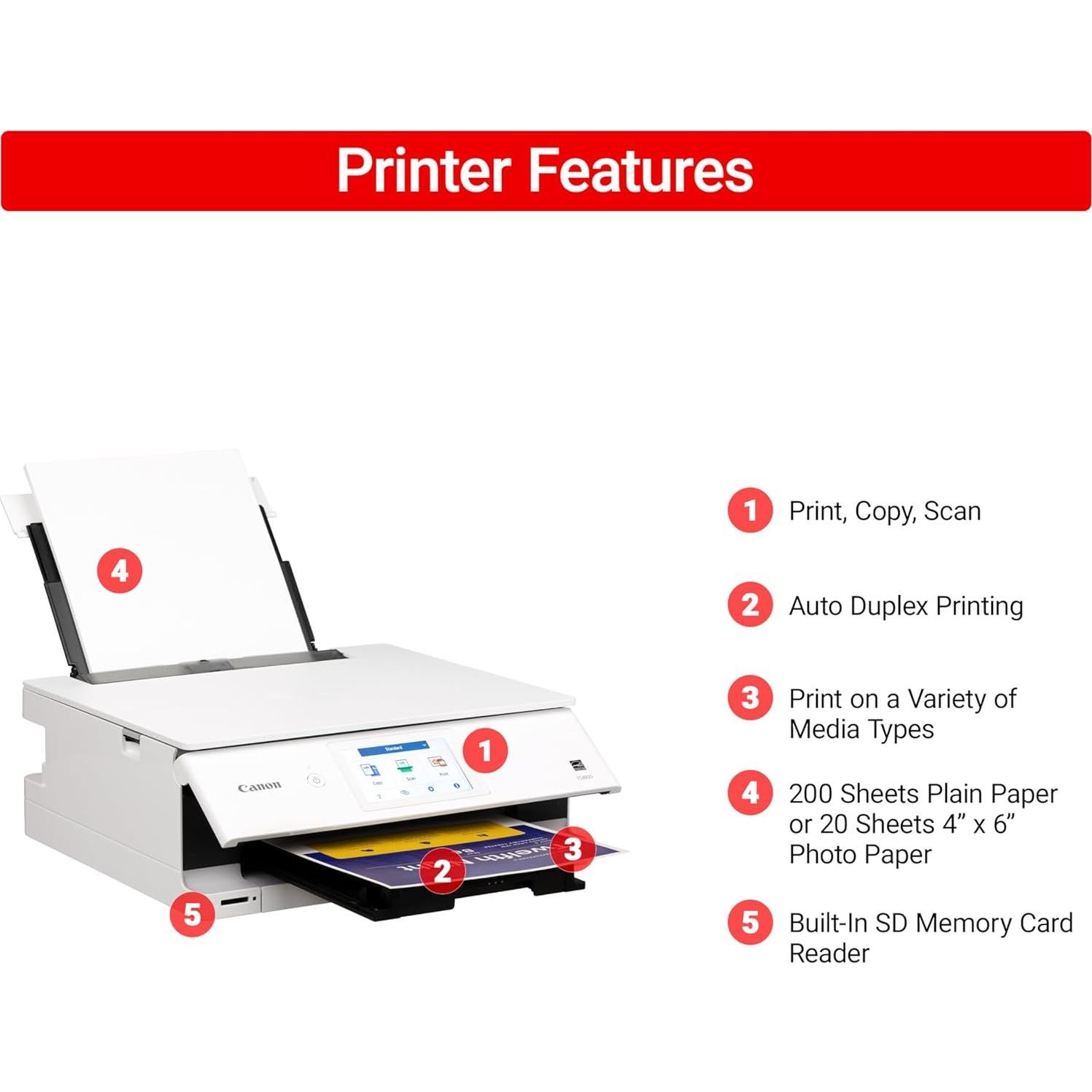 Impresora Fotográfica Inalámbrica Canon PIXMA TS8820 Todo en Uno