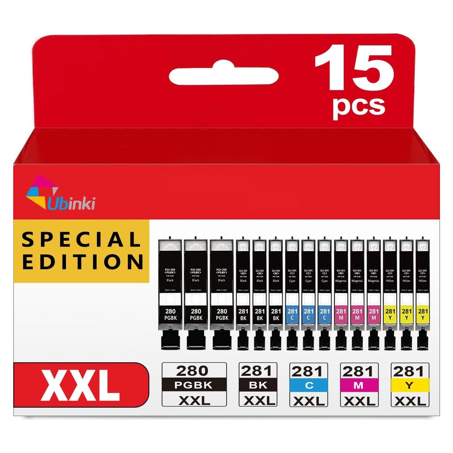 Paquete de 15 Cartuchos de Tinta Canon 280XL 281XL Alto Rendimiento