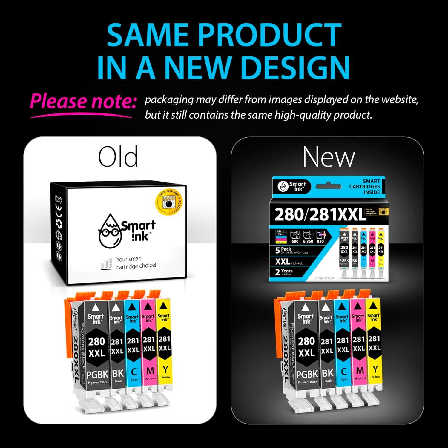 Cartuchos de tinta Smart Ink compatibles Canon 280 281 XXL - 5 unidades