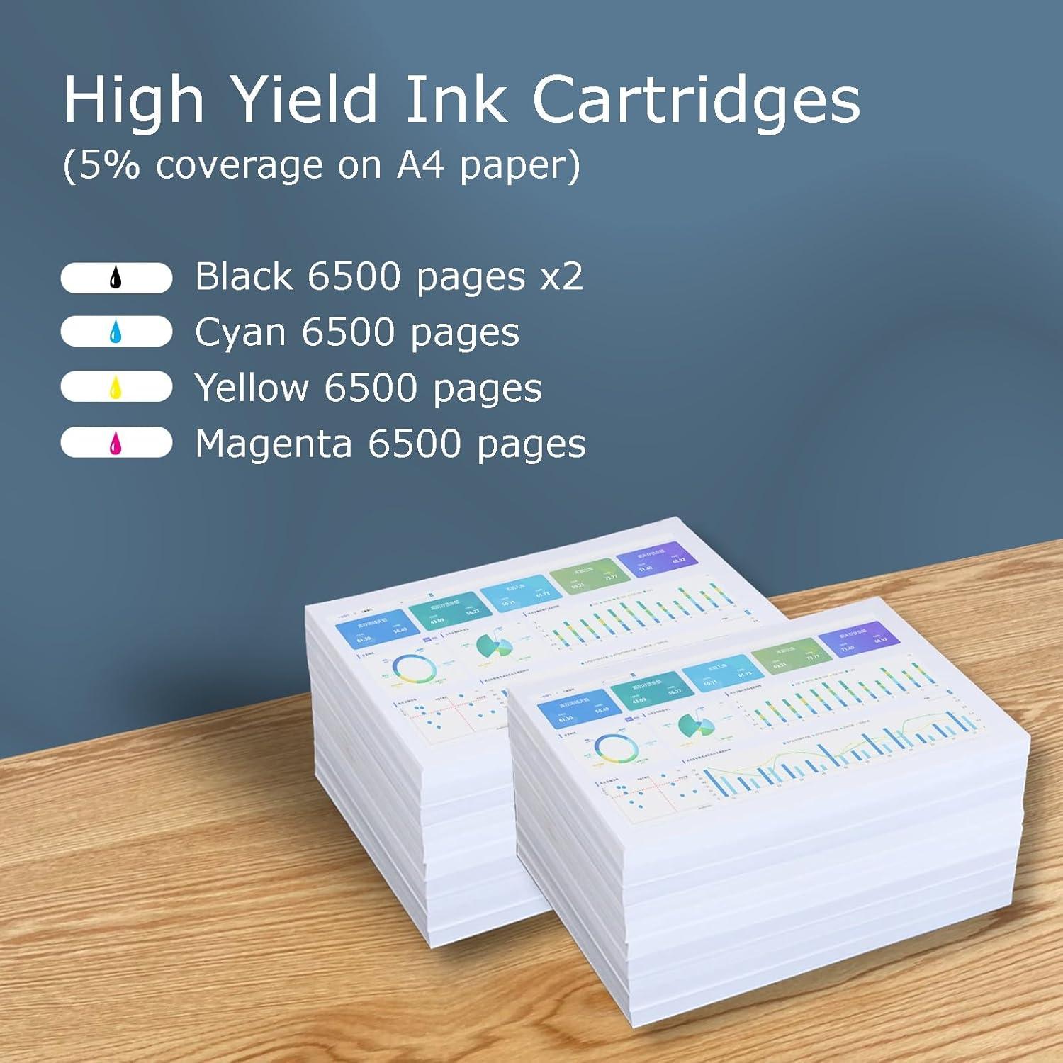 Botellas de Tinta de Recarga 522 USEHOTI para Impresoras ET-2720, 2800, 4800 - 5 Botellas