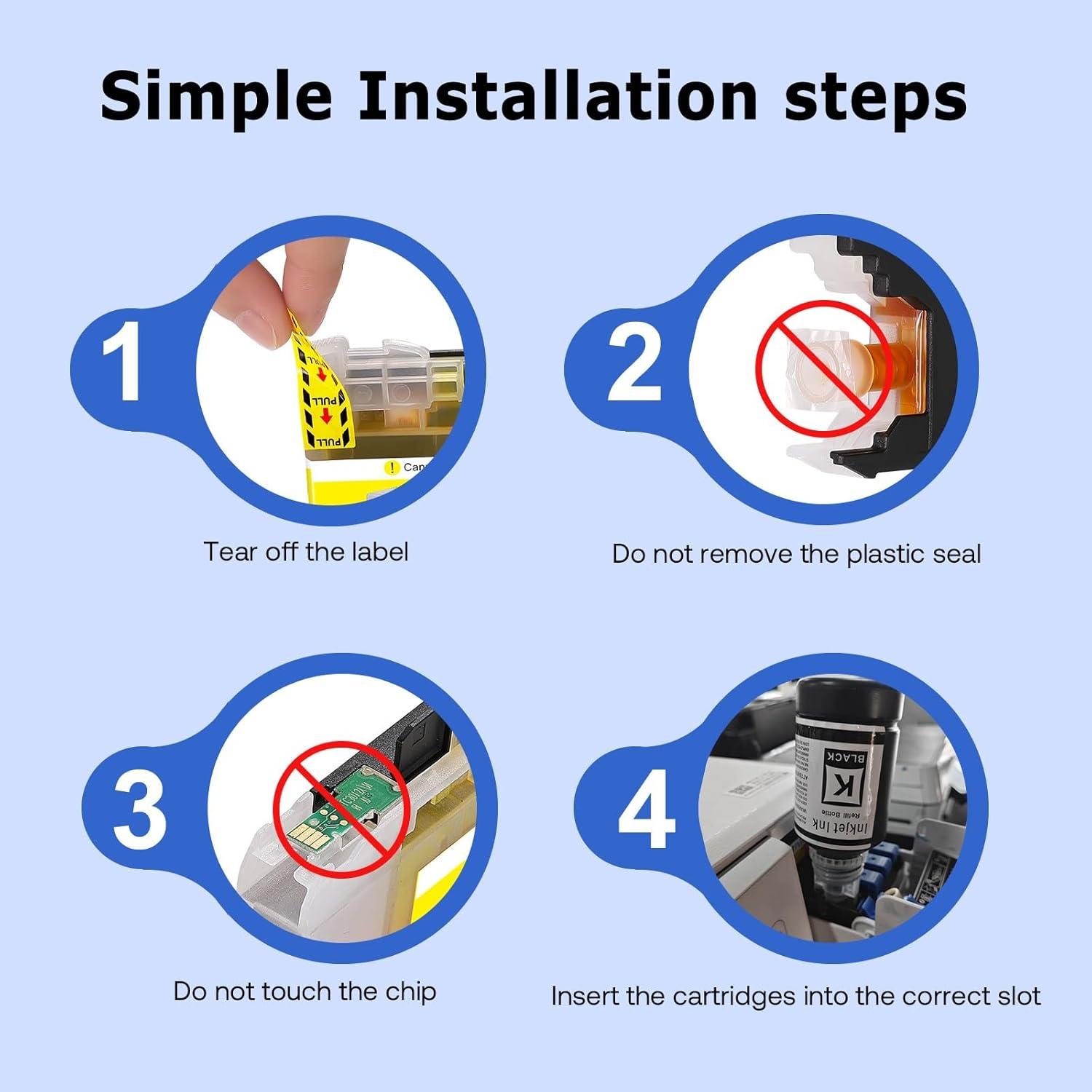 Botellas de Tinta de Recarga 522 USEHOTI para Impresoras ET-2720, 2800, 4800 - 5 Botellas