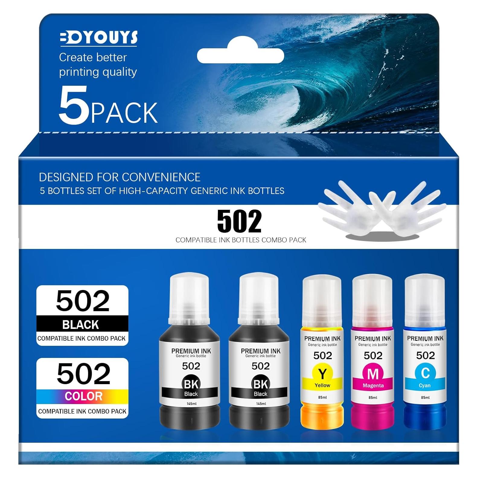 Botellas de tinta 502 BOYOUYS para Ecotank ET-2760/ET-2850