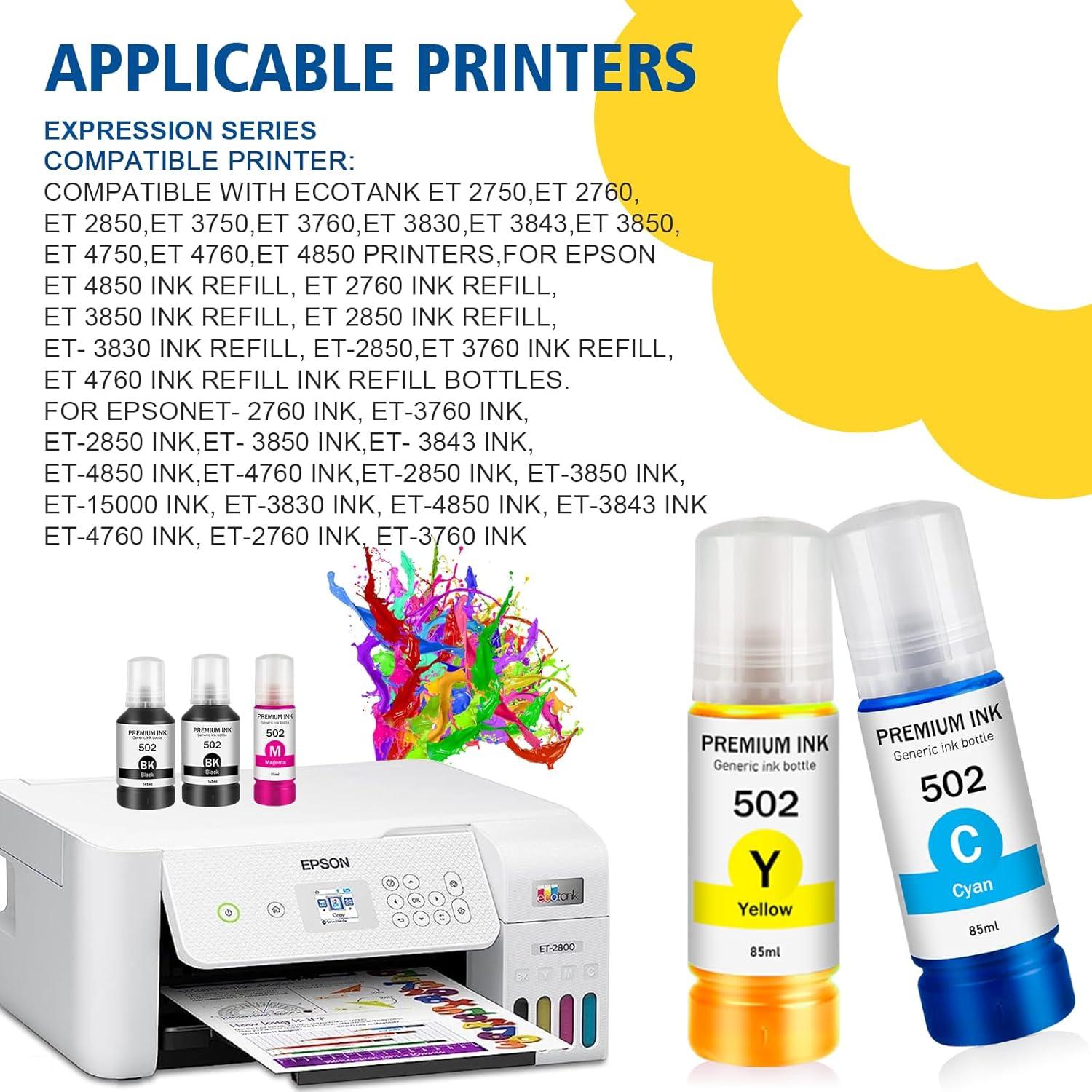 Botellas de tinta 502 BOYOUYS para Ecotank ET-2760/ET-2850