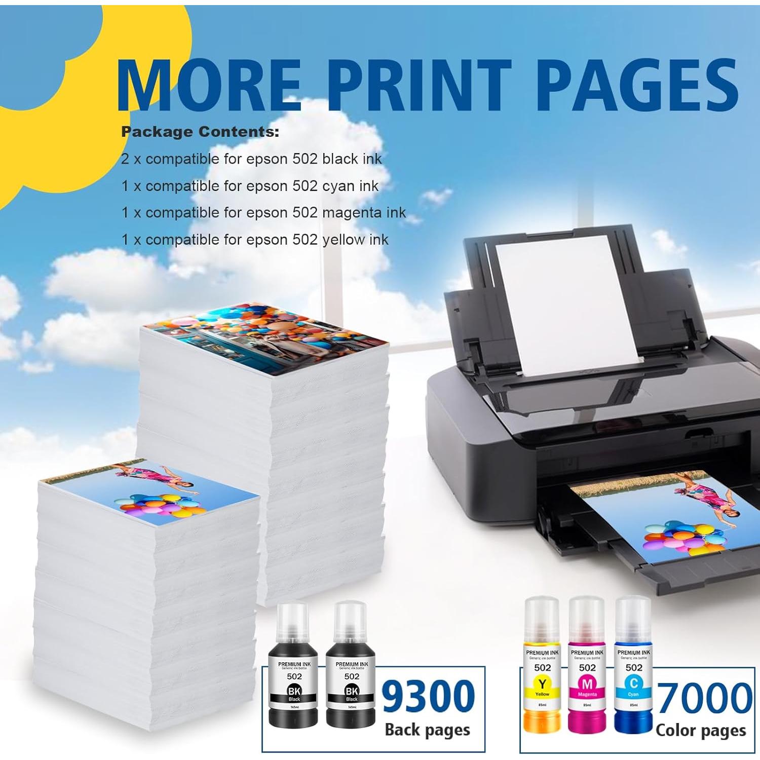 Botellas de tinta 502 BOYOUYS para Ecotank ET-2760/ET-2850