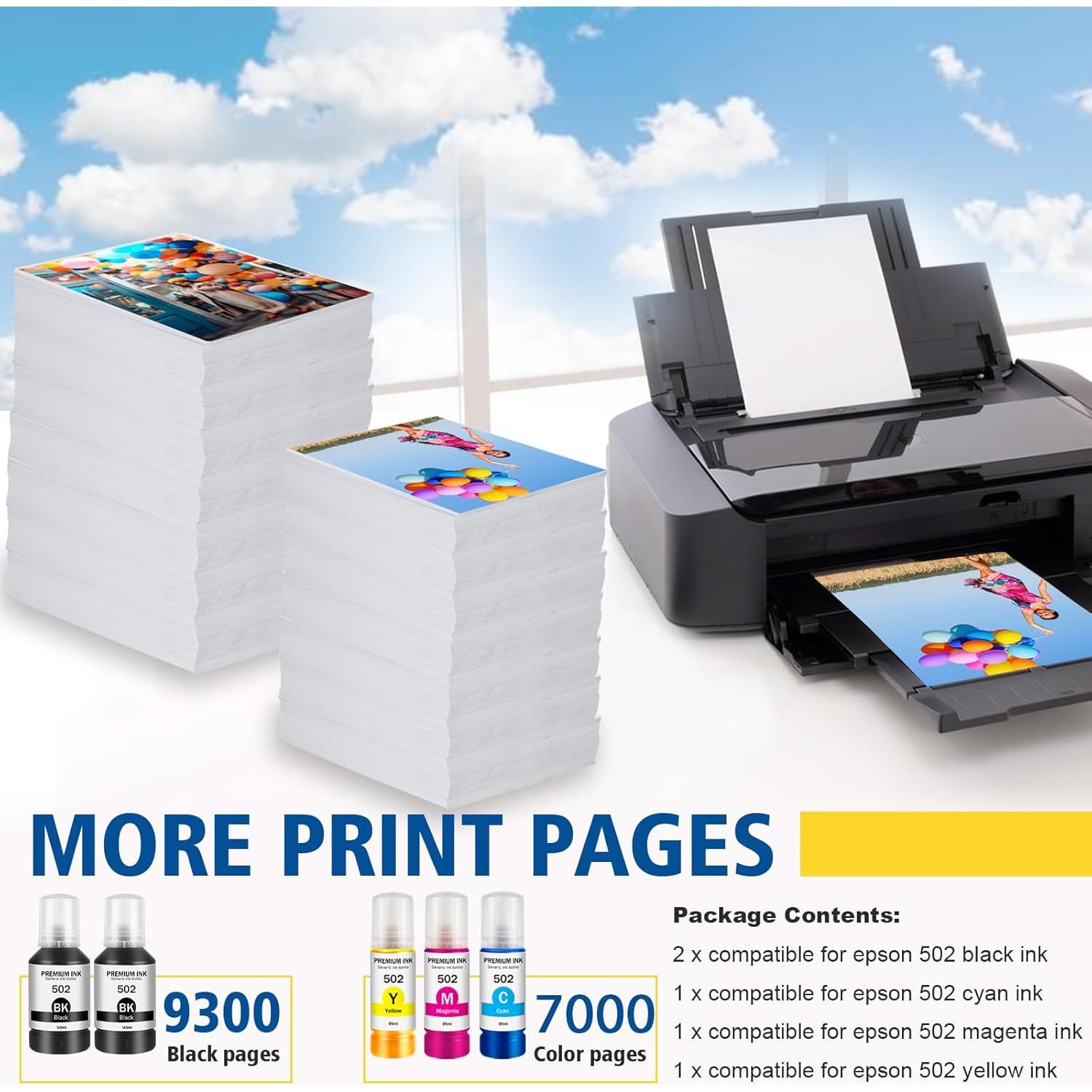 Botellas de tinta 502 BOYOUYS para Ecotank ET-2760/ET-2850