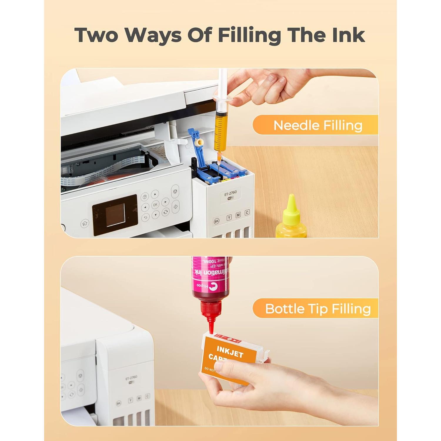 Botellas de Tinta de Sublimación Hiipoo 4x100ml para Impresoras