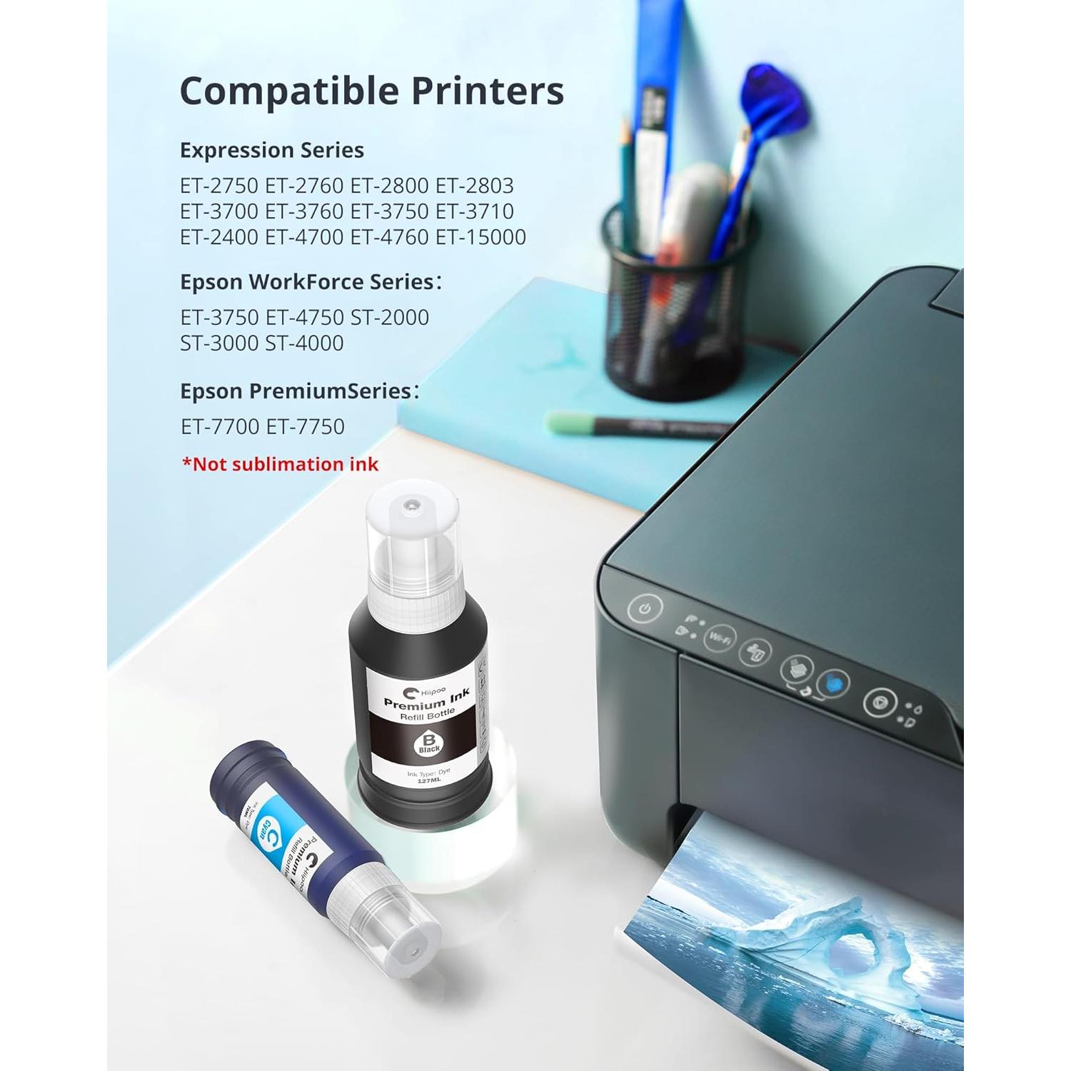 Botella de Tinta de Reemplazo Hiipoo 502 522 para Epson