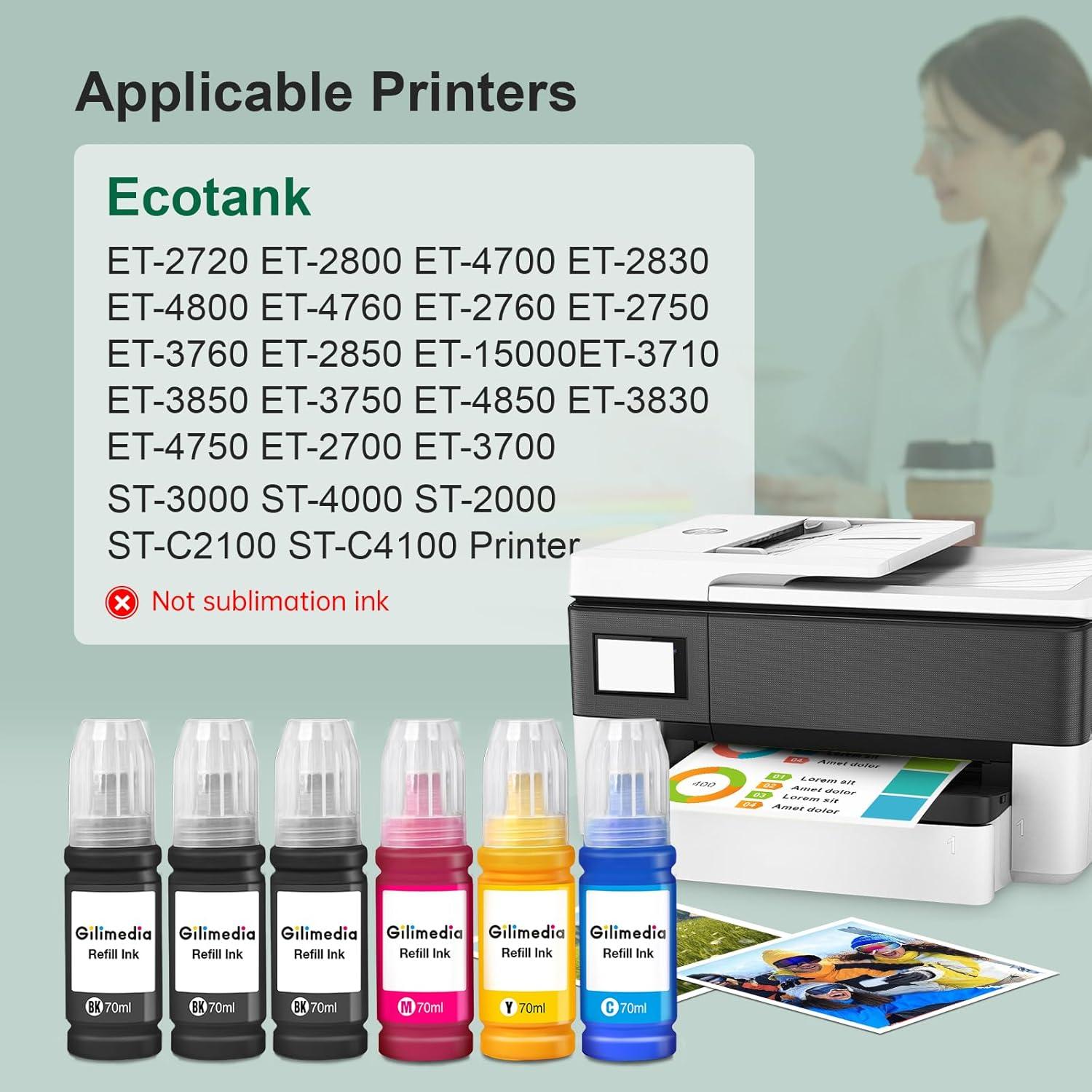 Botellas de Recarga de Tinta Gilimedia 522 para Epson 70ml